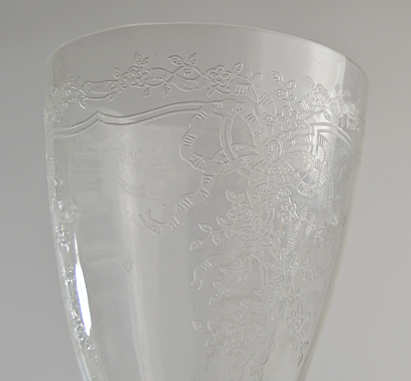 Set of Fosteria "June" Depression Glass Barware