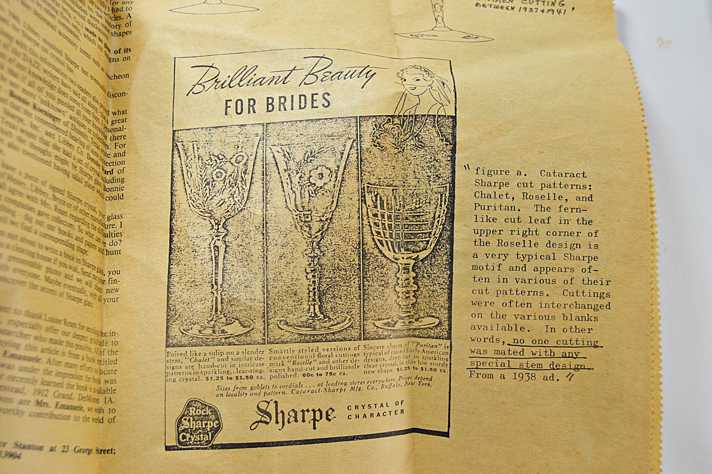 Set of Vintage Sharpe "Bryce" Crystal Stemware