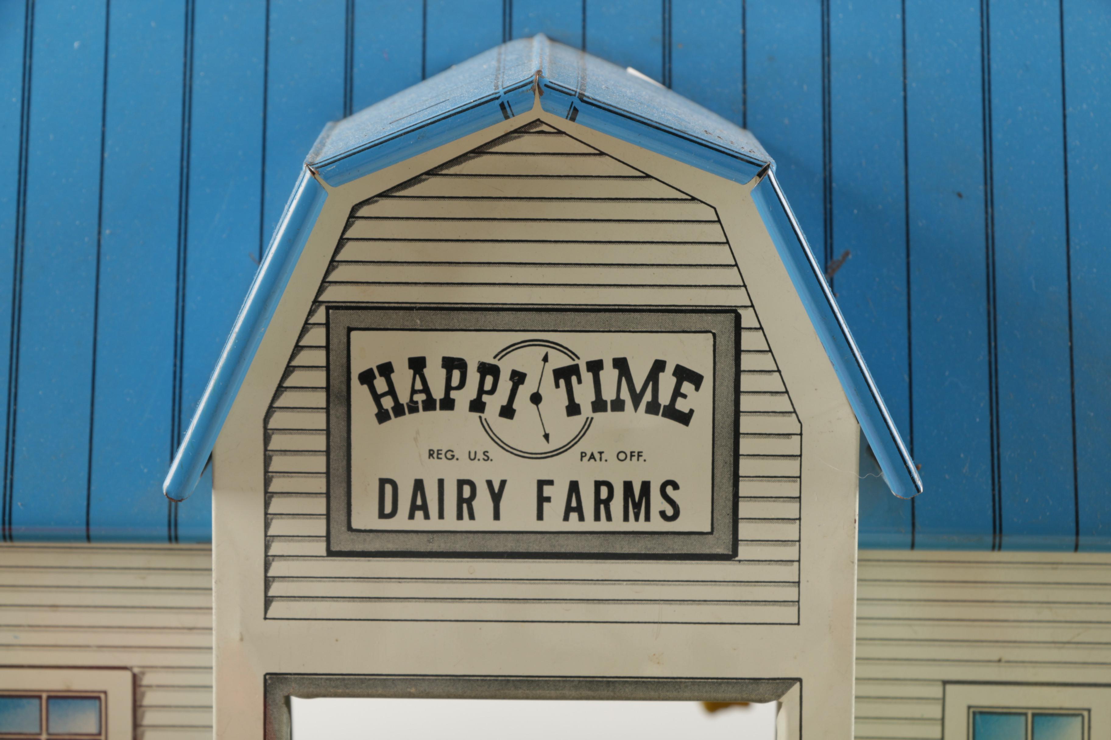1950s Marx Tin Litho Barn with Plastic Accessories