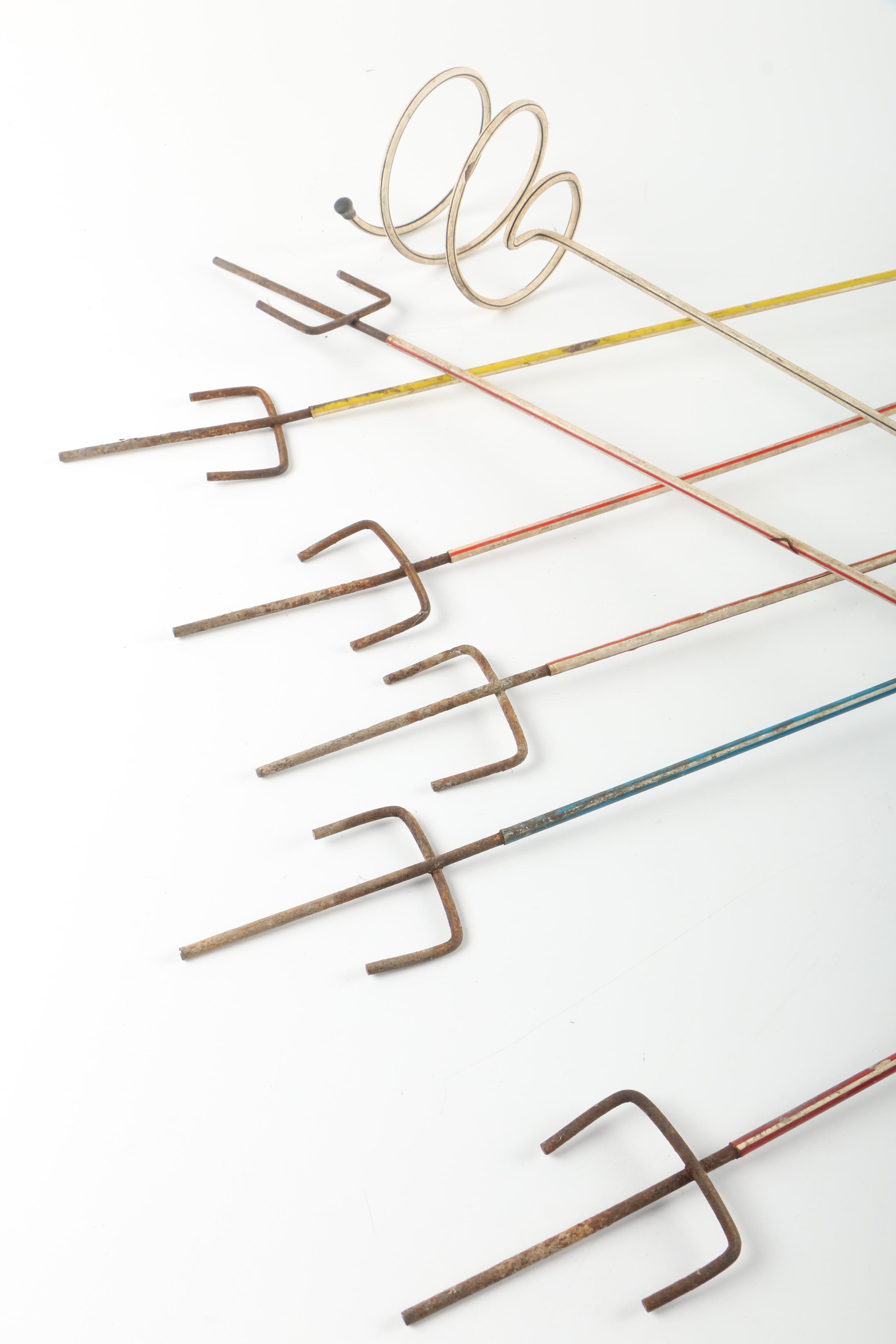 Selection of 1950s Metal Garden Beverage Stakes