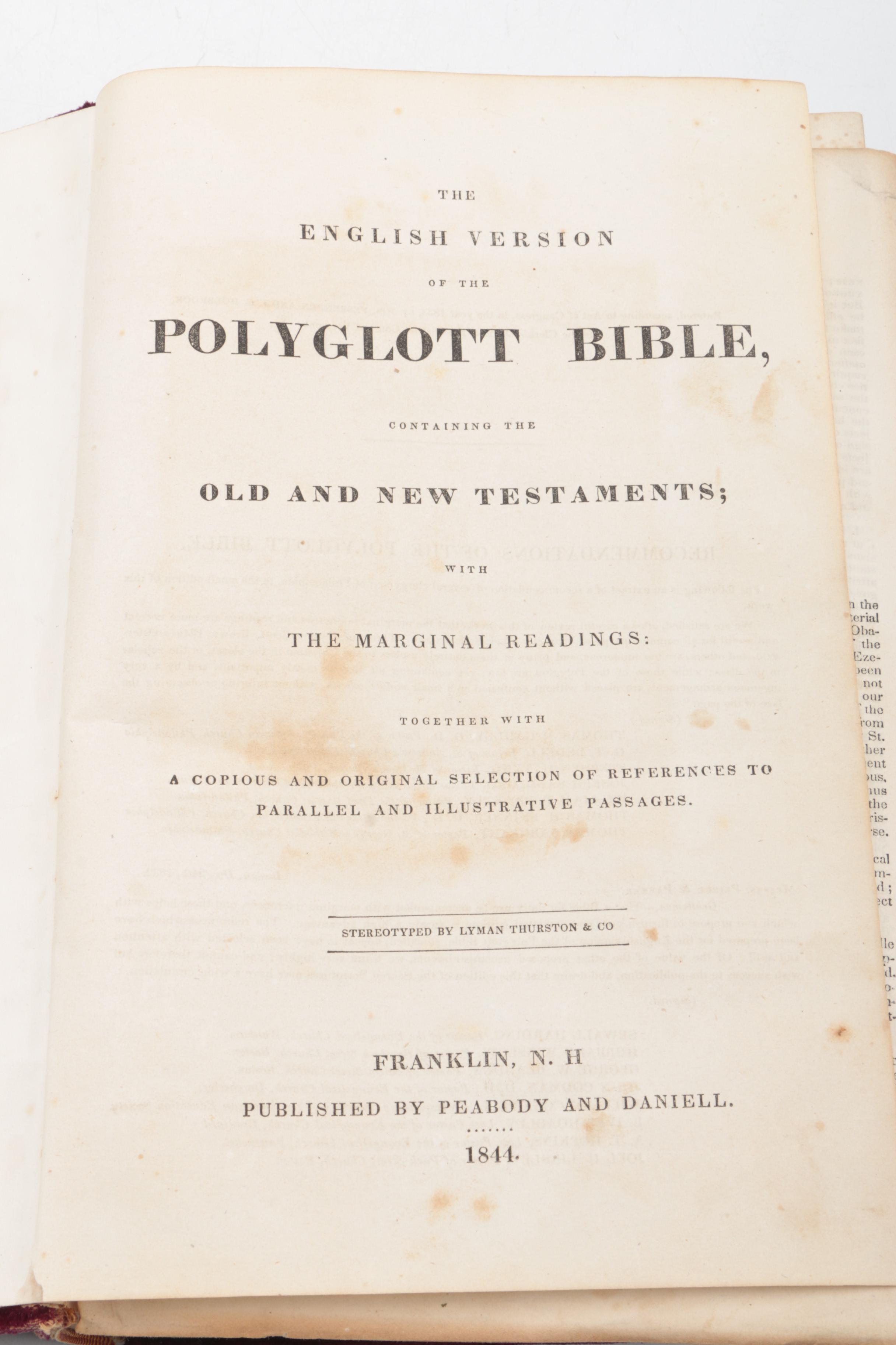 1844 "Polyglott Bible"