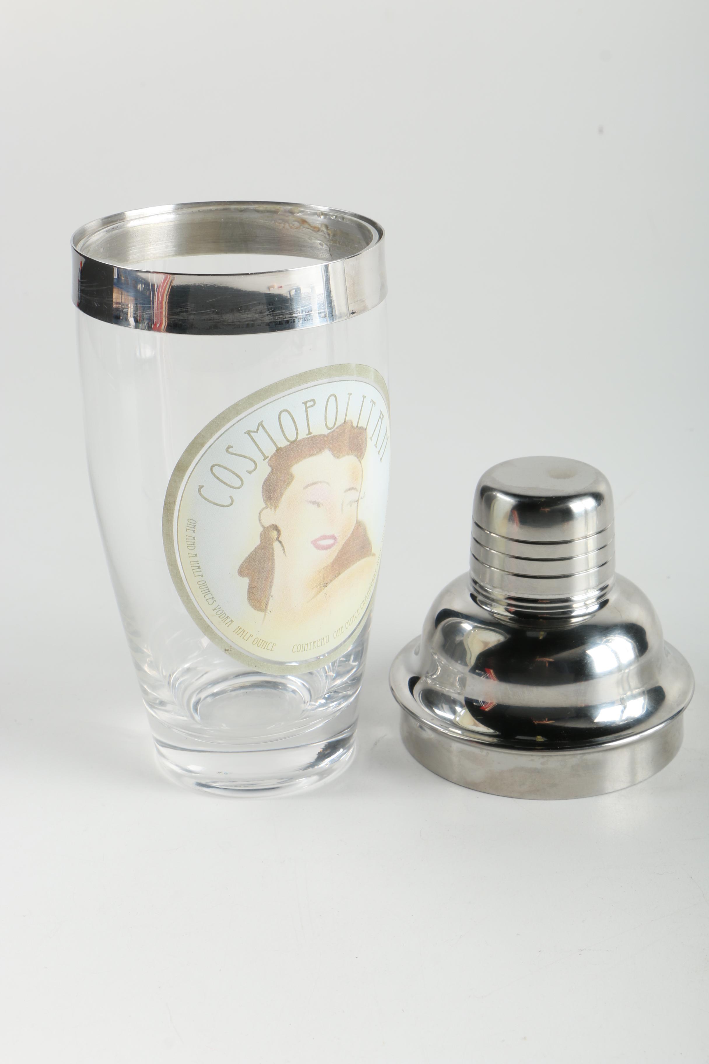 Barware Including "De Luxe Official Bartender's Guide"