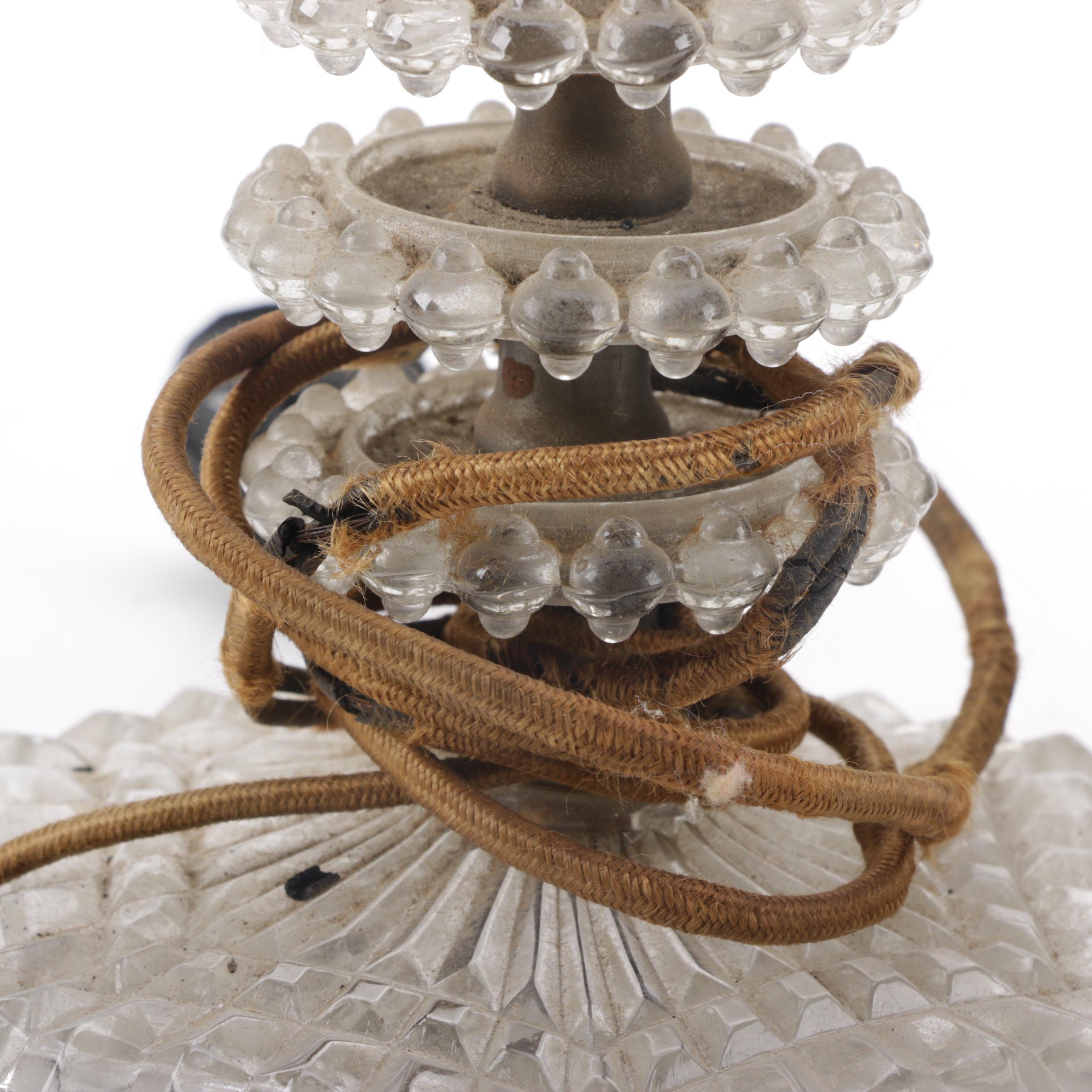 Vintage Hobnail Glass Candlestick Lamps