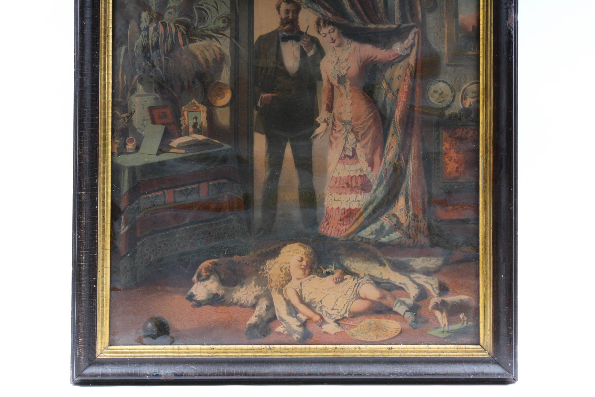 Antique Chromolithograph Family Scene