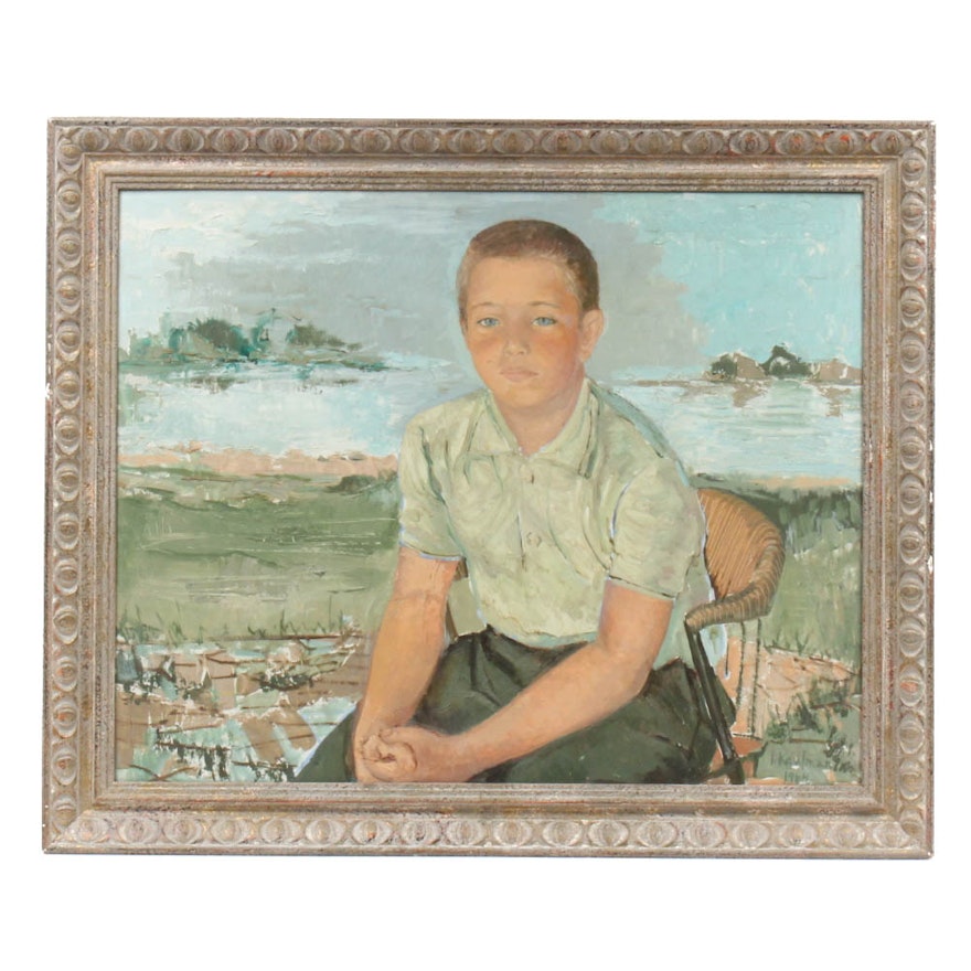 Oil on Canvas Portrait of a Boy