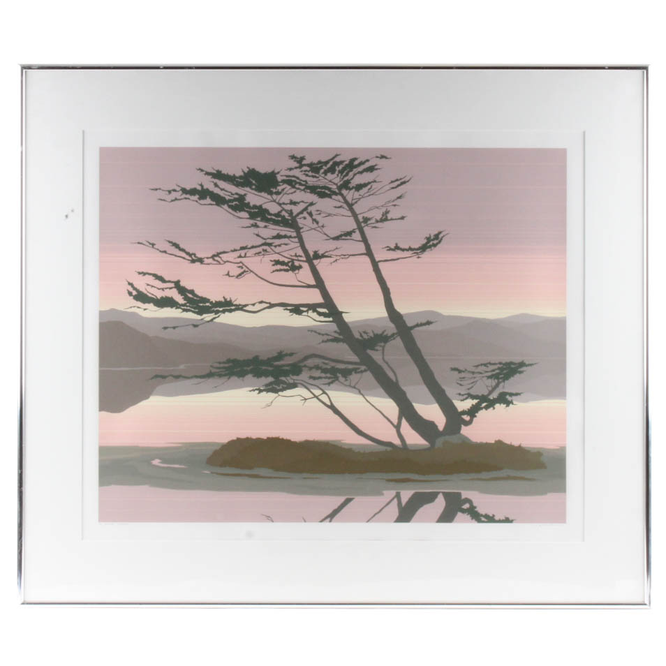 Jerry Schurr Artist Proof Serigraph on Paper "Carmel Cypress"