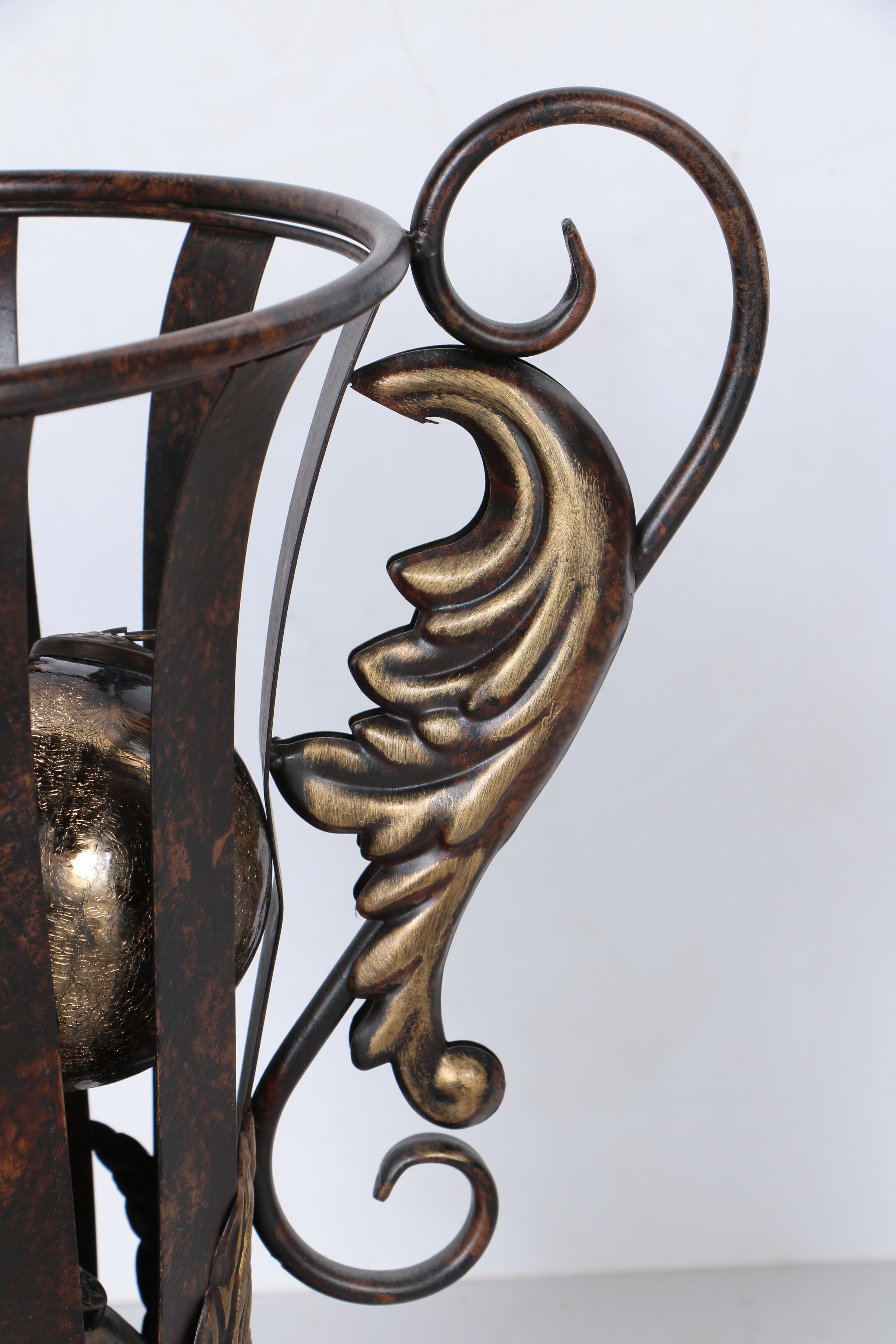 Pair of Decorative Metal Vase with Ornaments