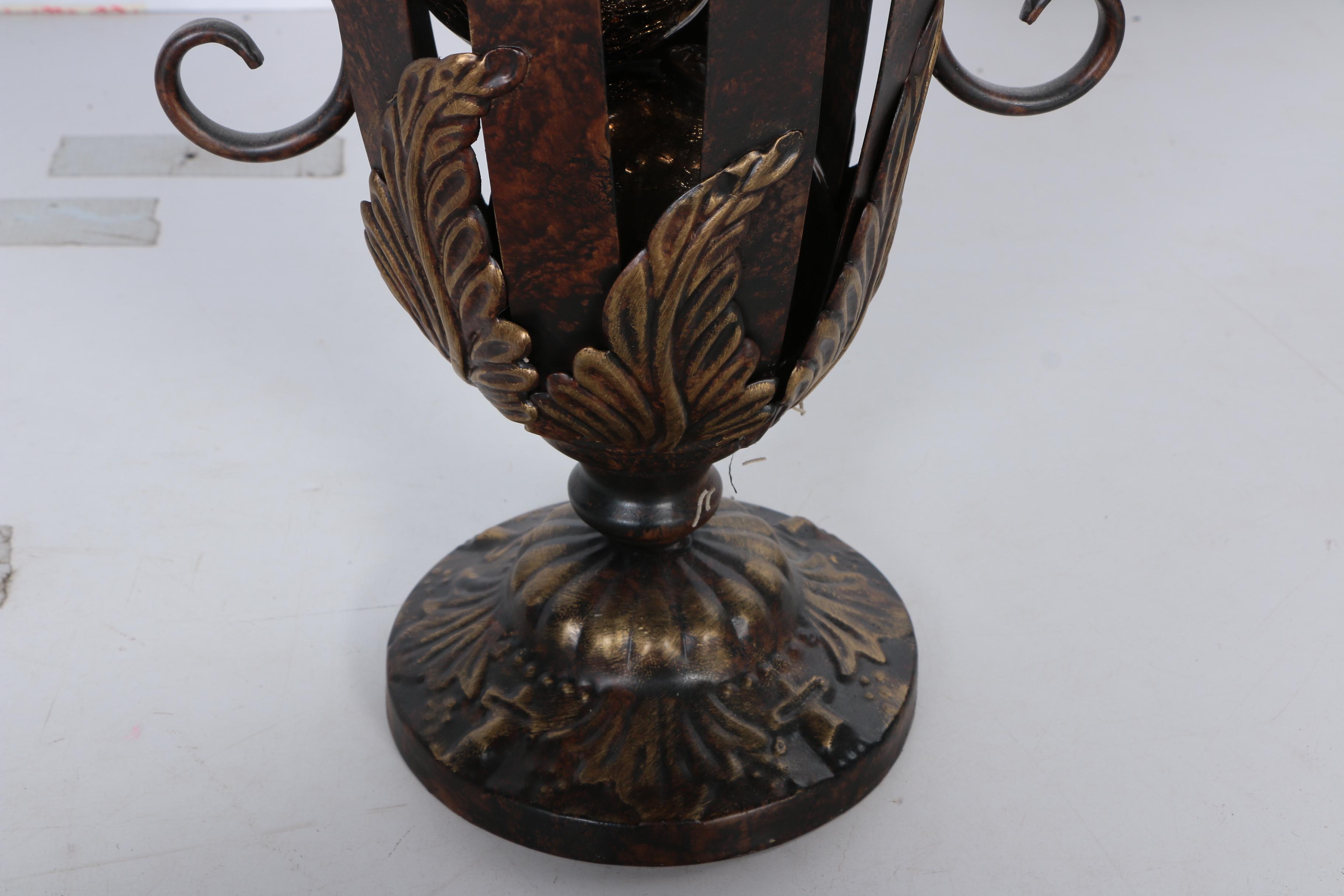 Pair of Decorative Metal Vase with Ornaments