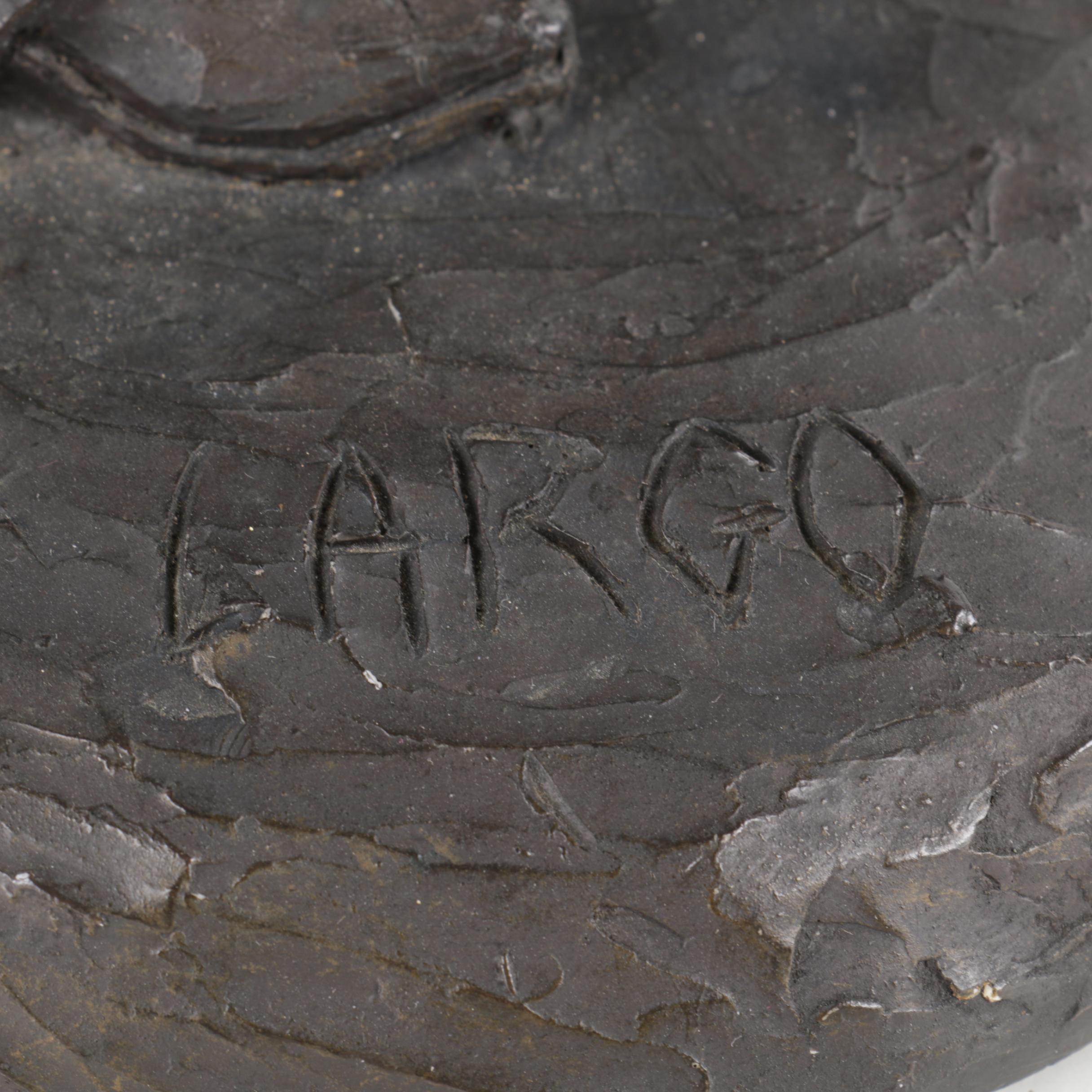 Largo Painted Ceramic Sculpture of Cowboy and Dog