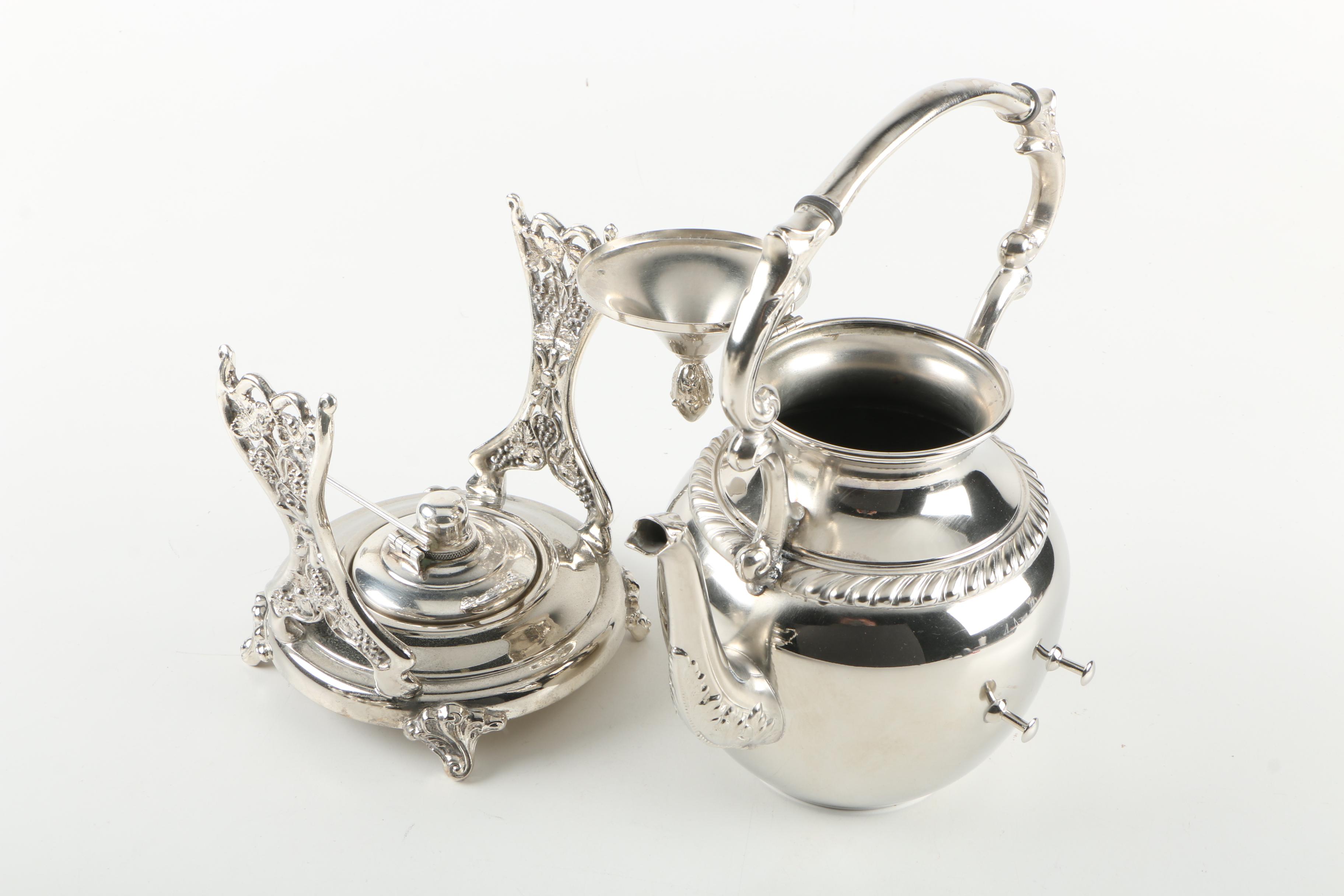 Silver Plate Gadroon-Accented Tea and Coffee Service