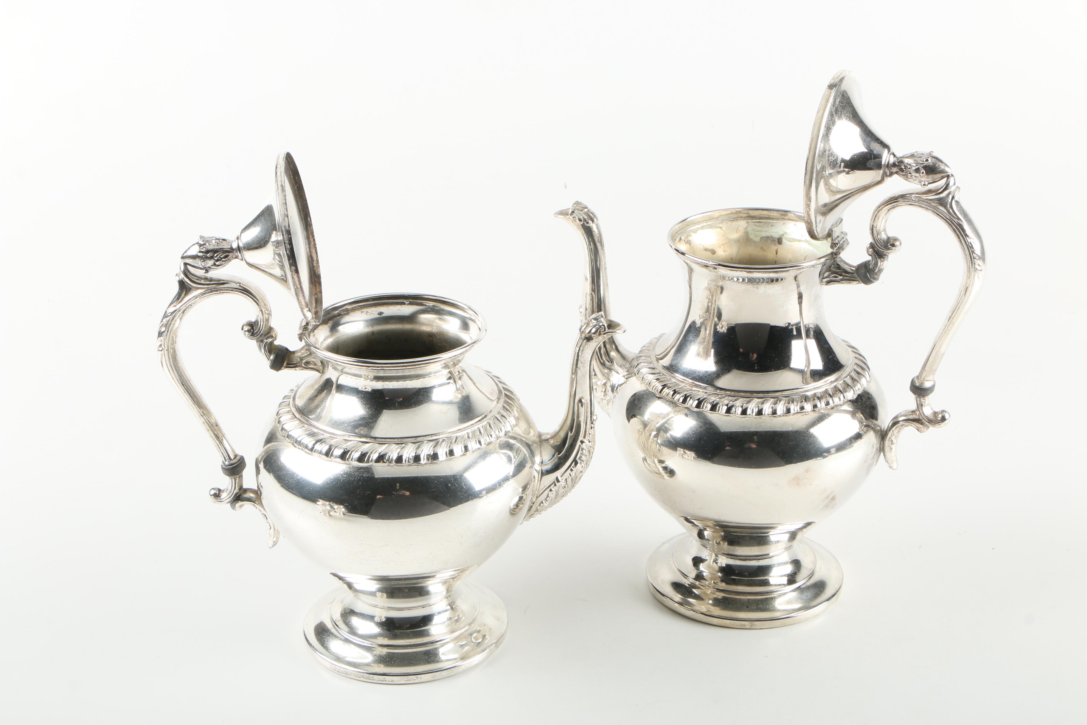 Silver Plate Gadroon-Accented Tea and Coffee Service
