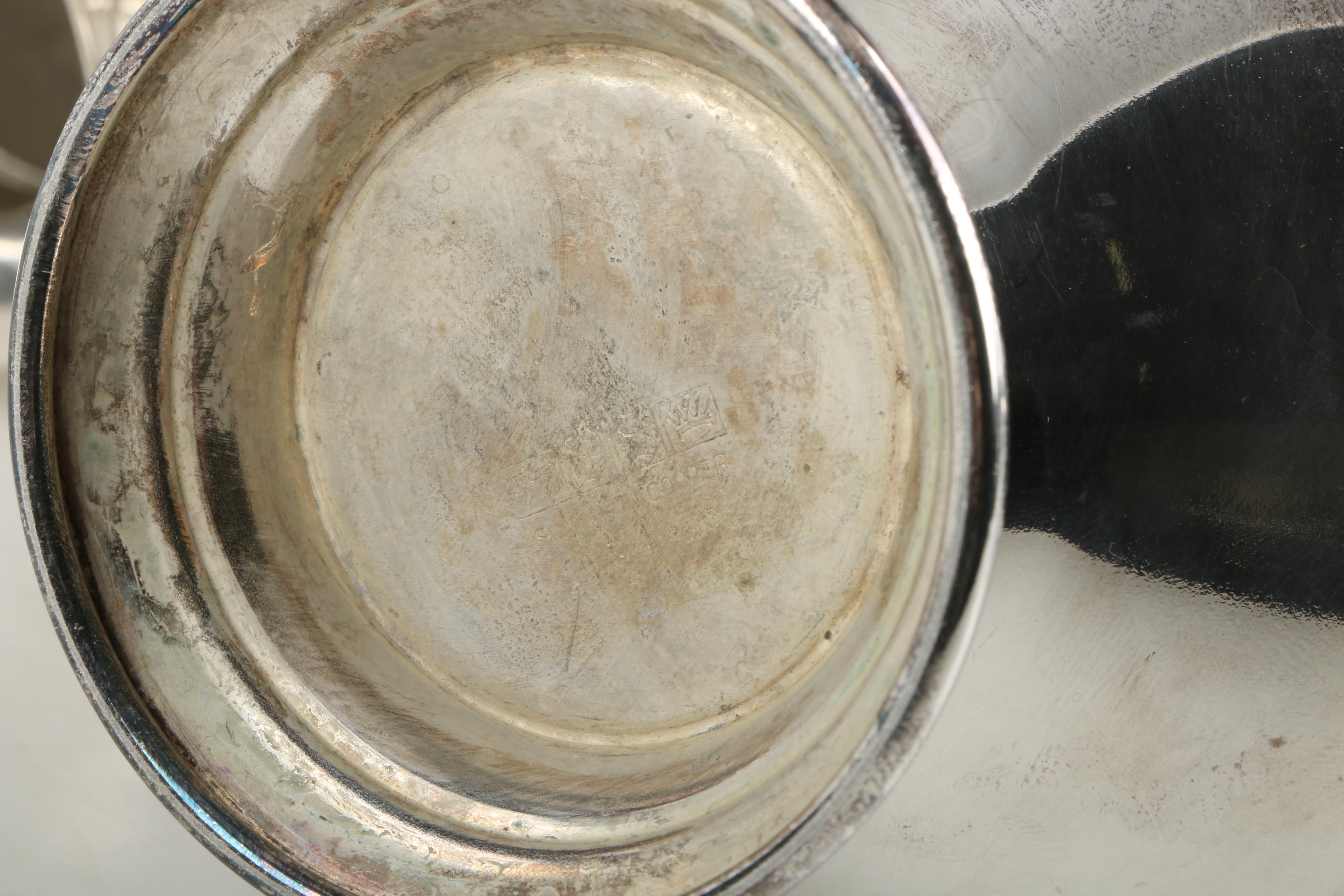 Silver Plate Gadroon-Accented Tea and Coffee Service