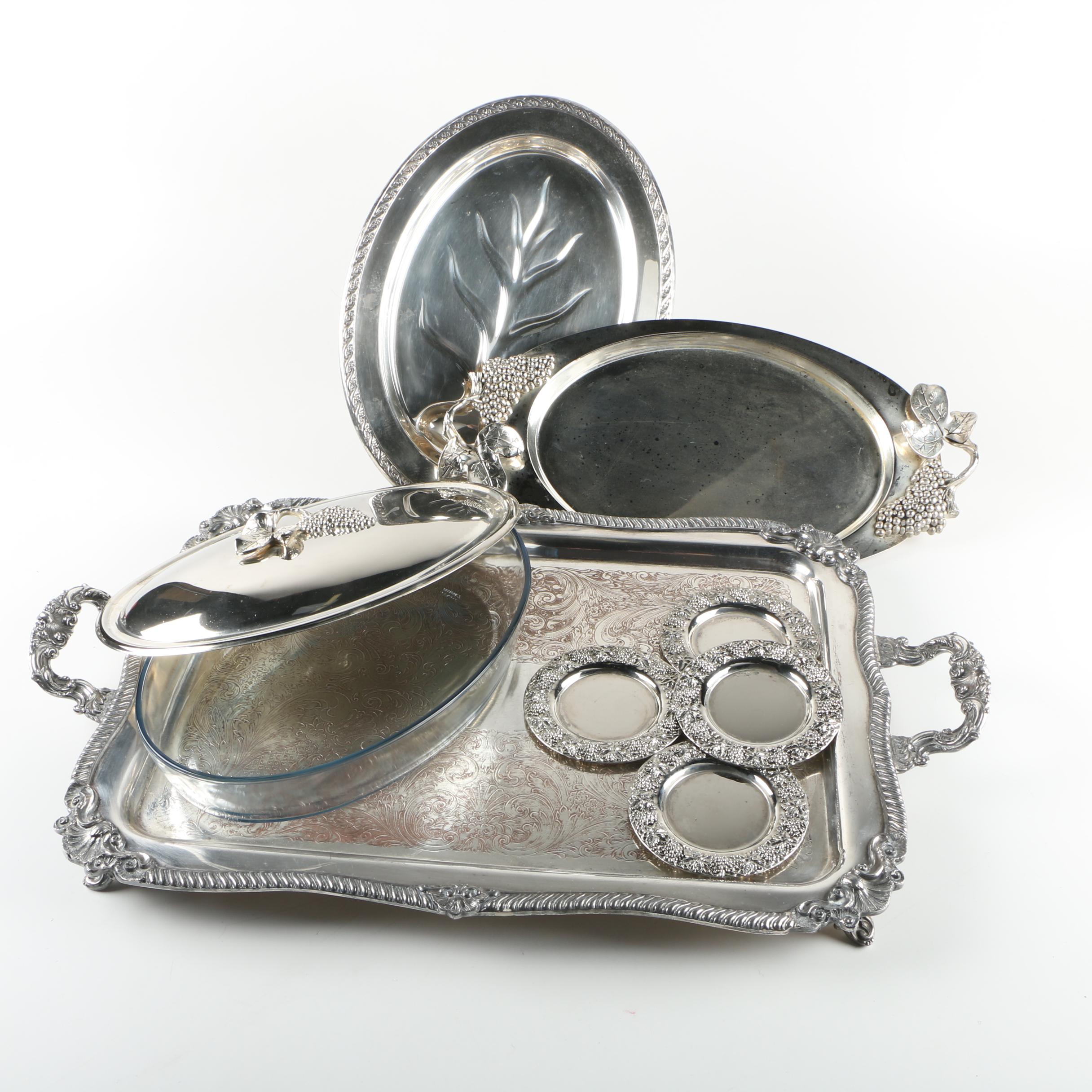 Godinger Silver Plate Serving Tray and Other Silver Plate Serveware