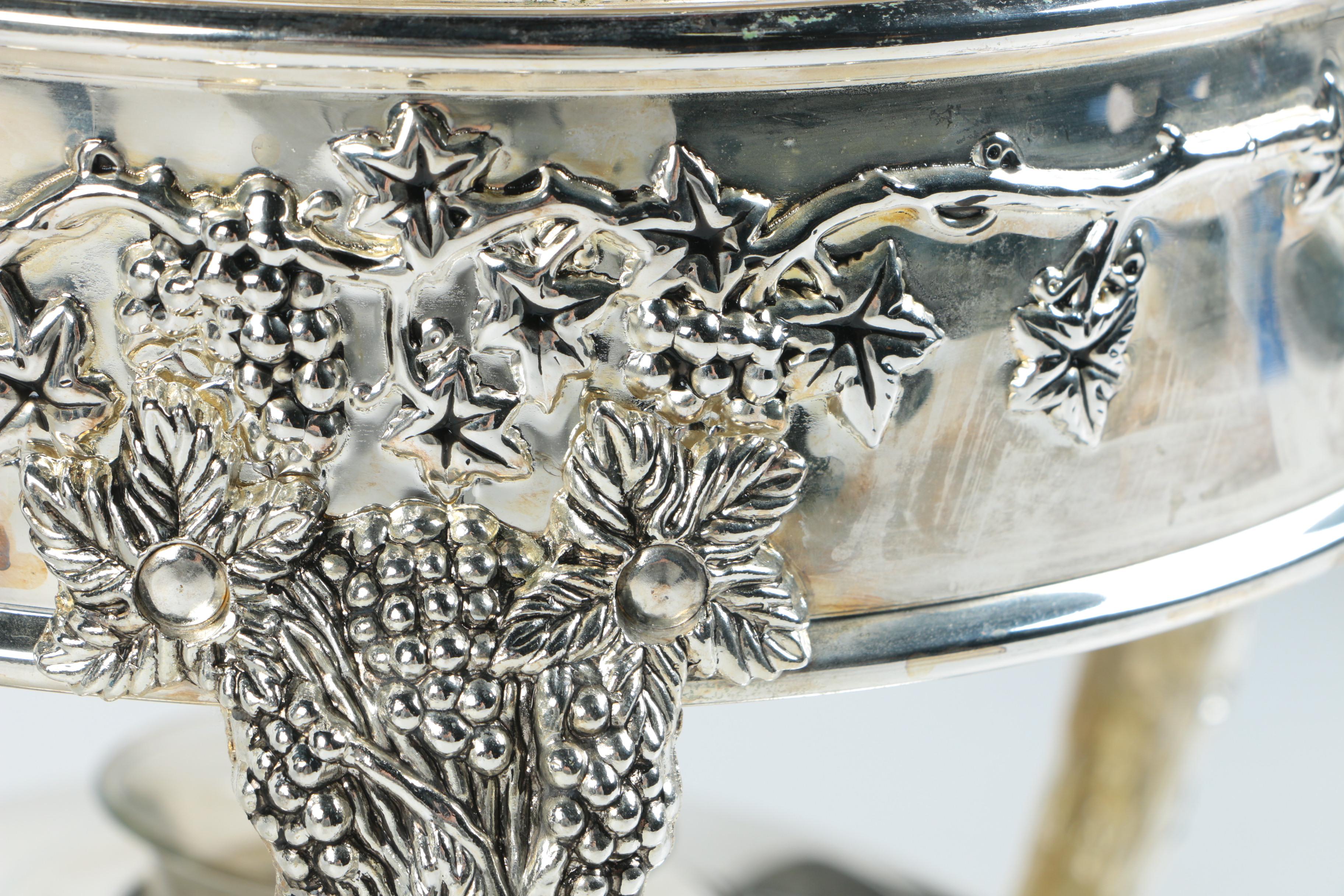Collection of Silver Plate Repoussé Chafing Dishes
