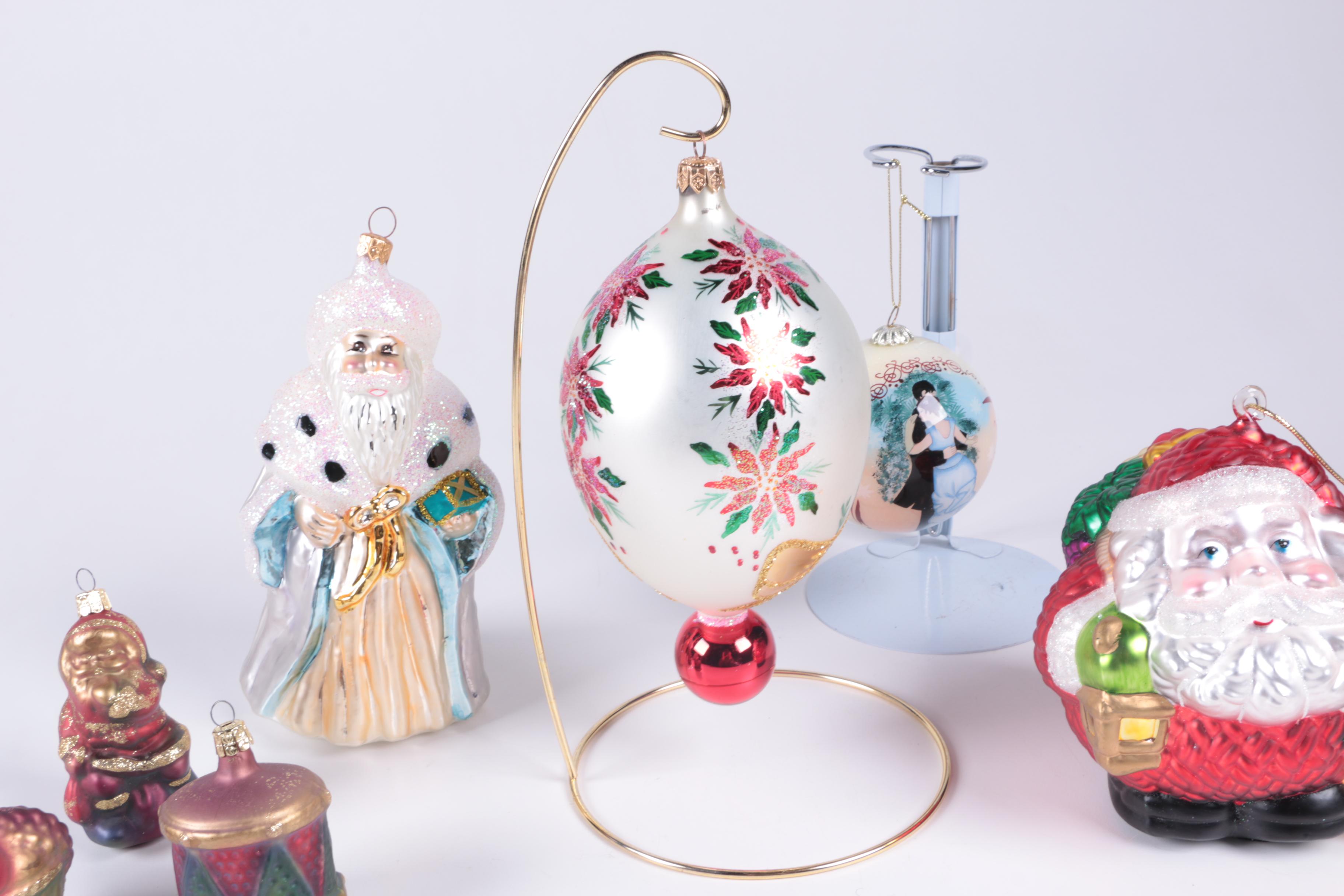 Christmas Tree Glass Ornaments Including Christopher Radko