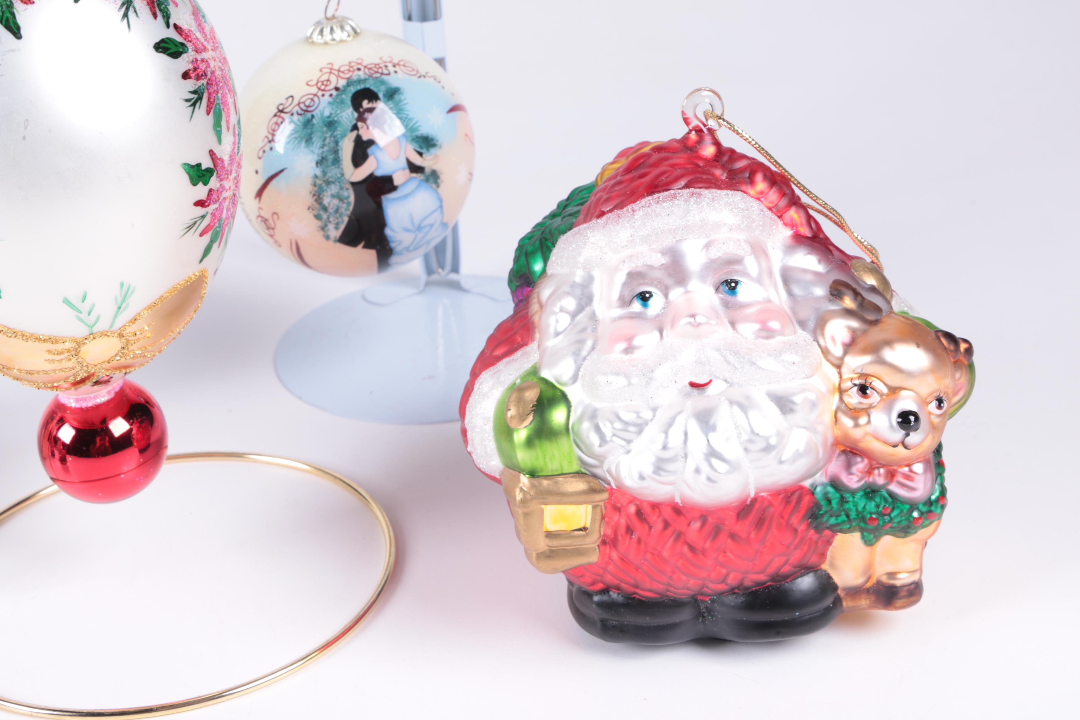 Christmas Tree Glass Ornaments Including Christopher Radko