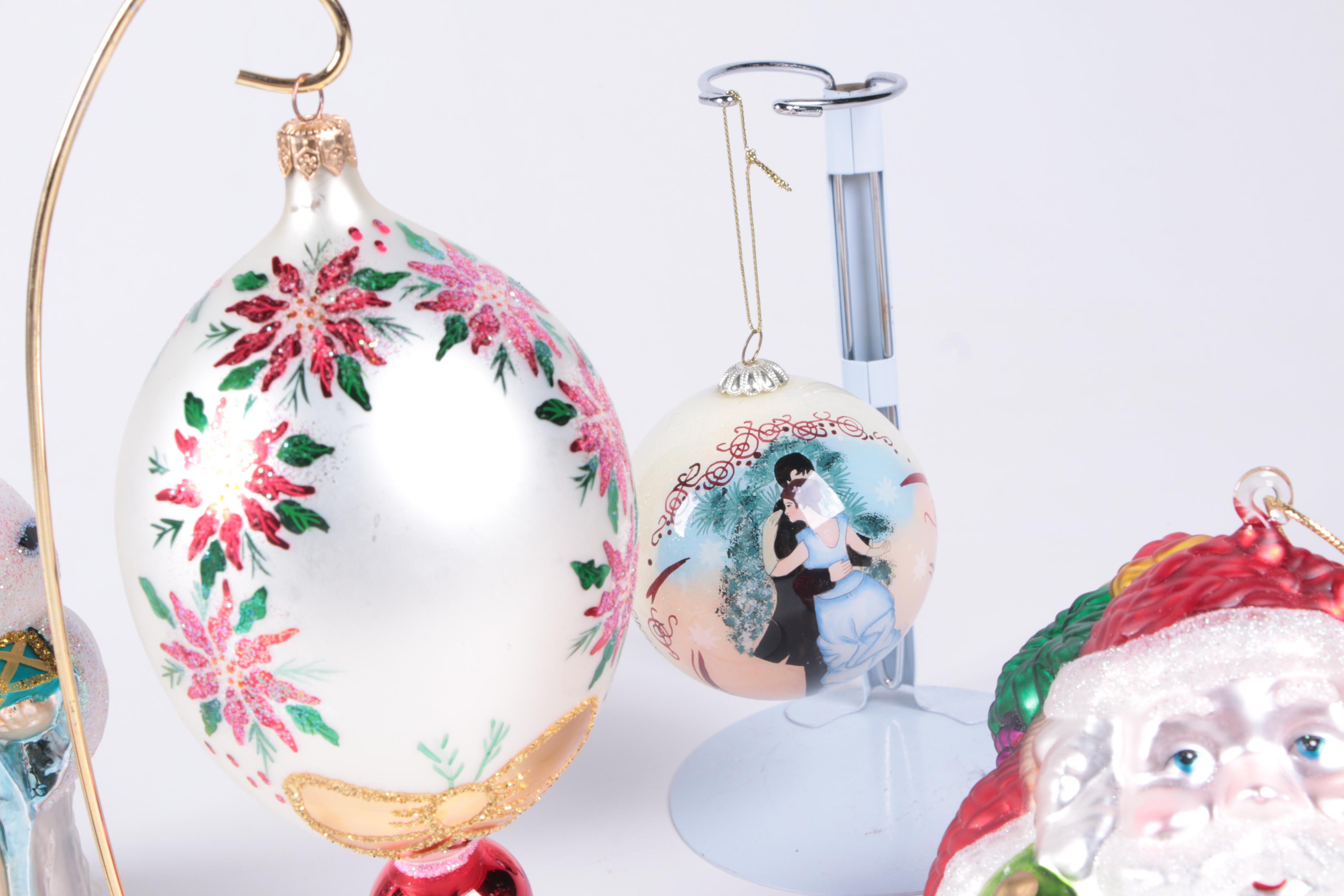 Christmas Tree Glass Ornaments Including Christopher Radko