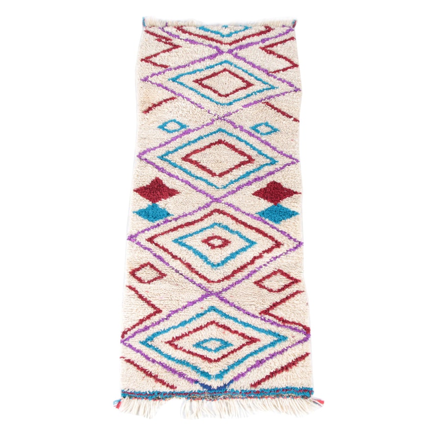 Hand-Knotted Azilal Wool Accent Rug
