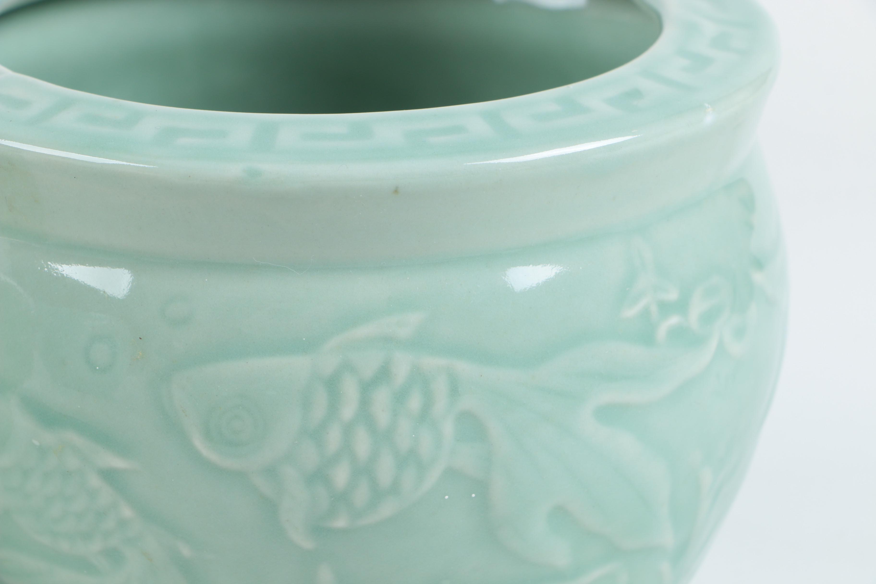 Assorted Green Art Pottery Planters