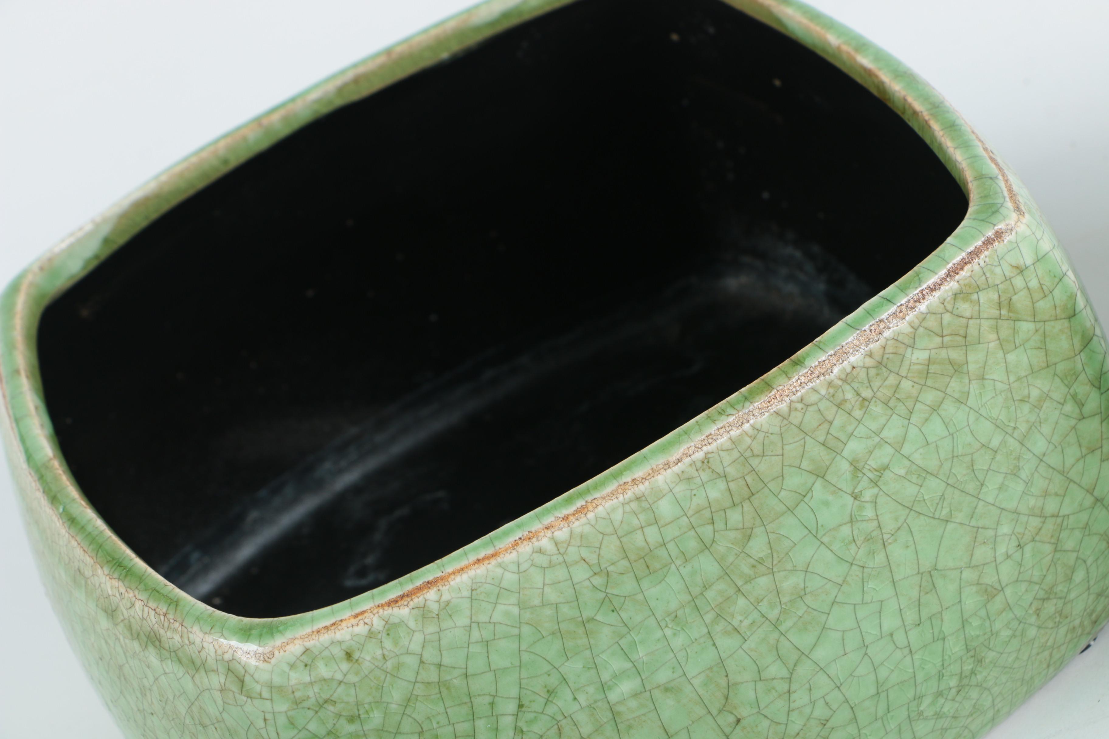 Assorted Green Art Pottery Planters