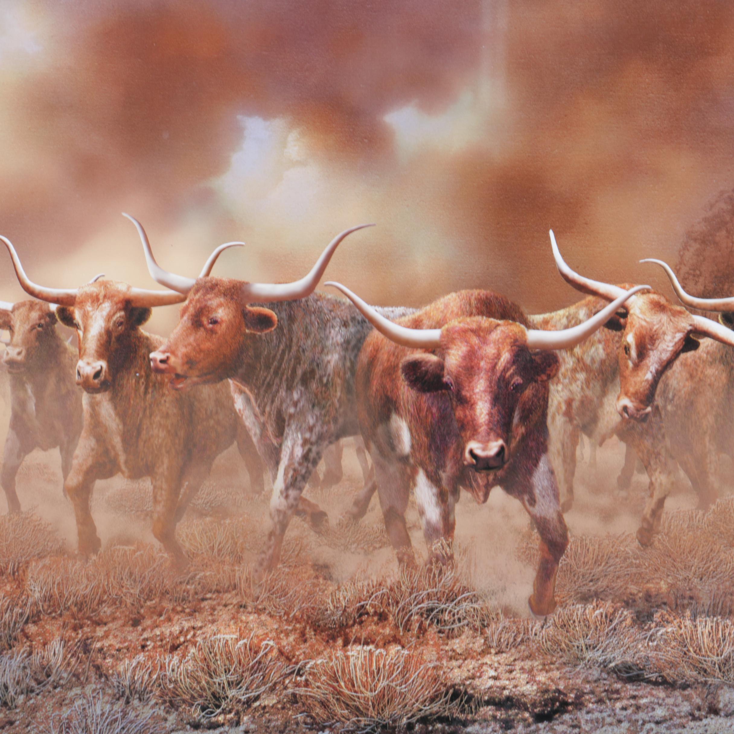 Reproduction Print After Robert Wesley's "Day of the Horns"