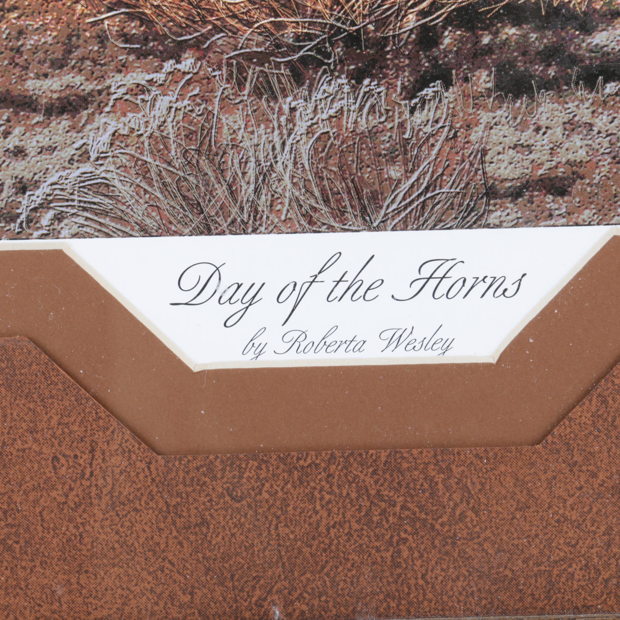 Reproduction Print After Robert Wesley's "Day of the Horns"