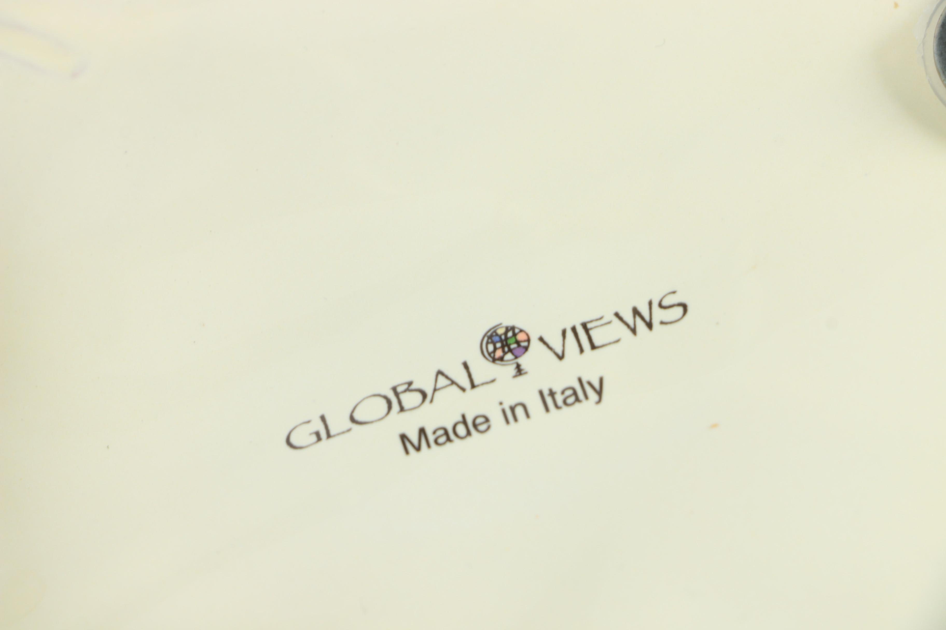 Italian Ceramic Magnolia Flower Wall Sculpture