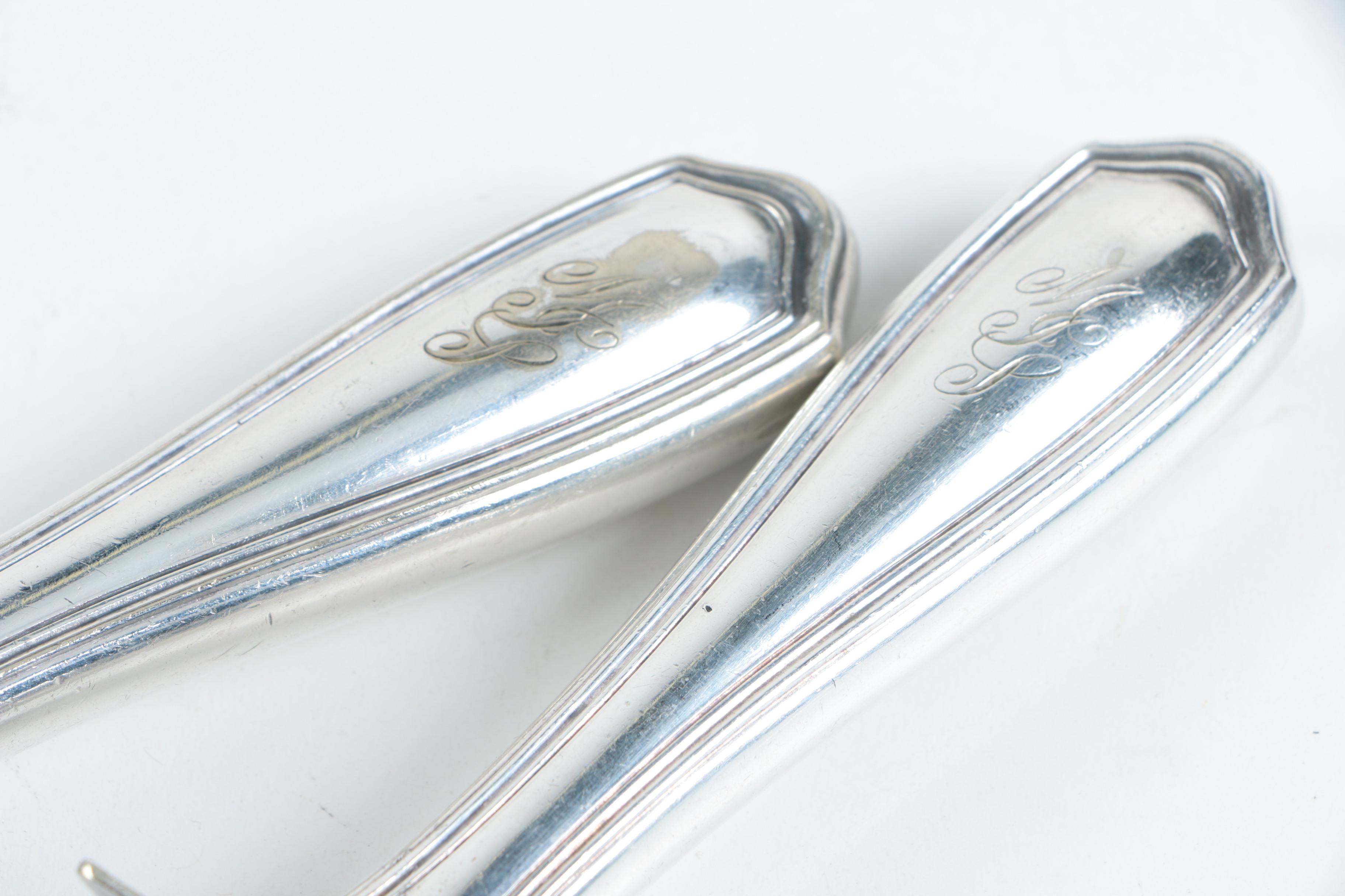 Gorham Engraved Hollow Handled Silver Plate Carving Set