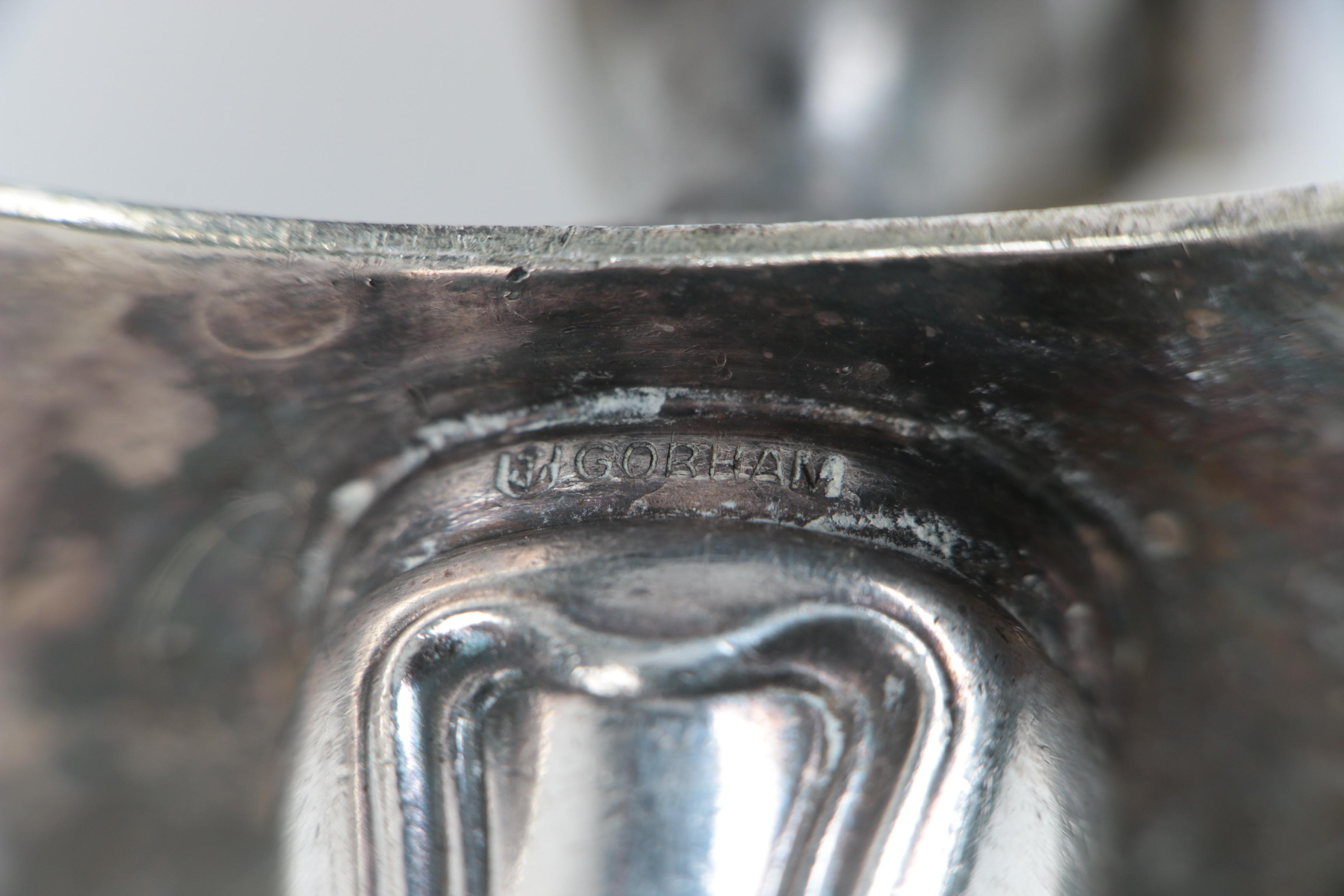 Gorham Engraved Hollow Handled Silver Plate Carving Set