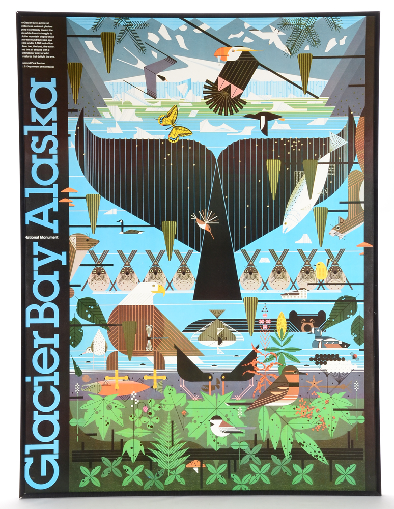 Charley Harper Poster for Glacier Bay  National Park