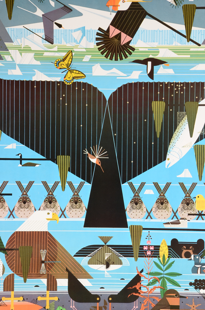 Charley Harper Poster for Glacier Bay  National Park