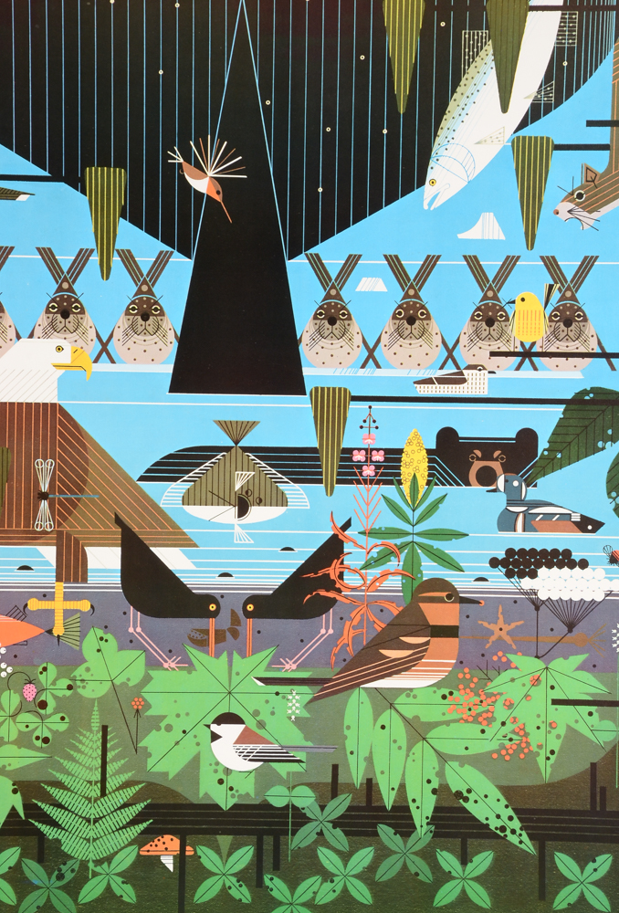 Charley Harper Poster for Glacier Bay  National Park