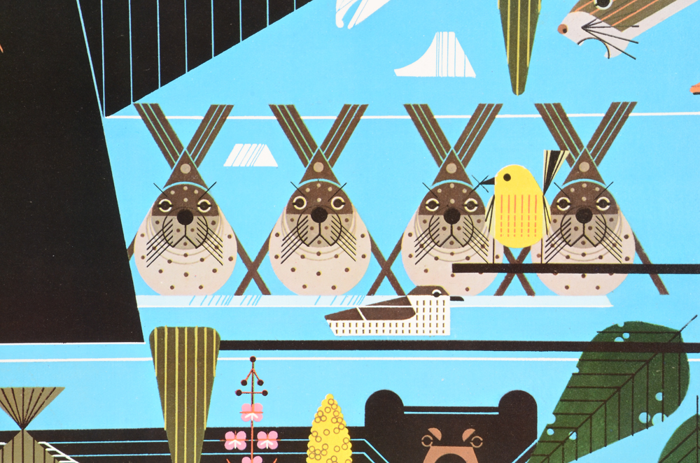 Charley Harper Poster for Glacier Bay  National Park