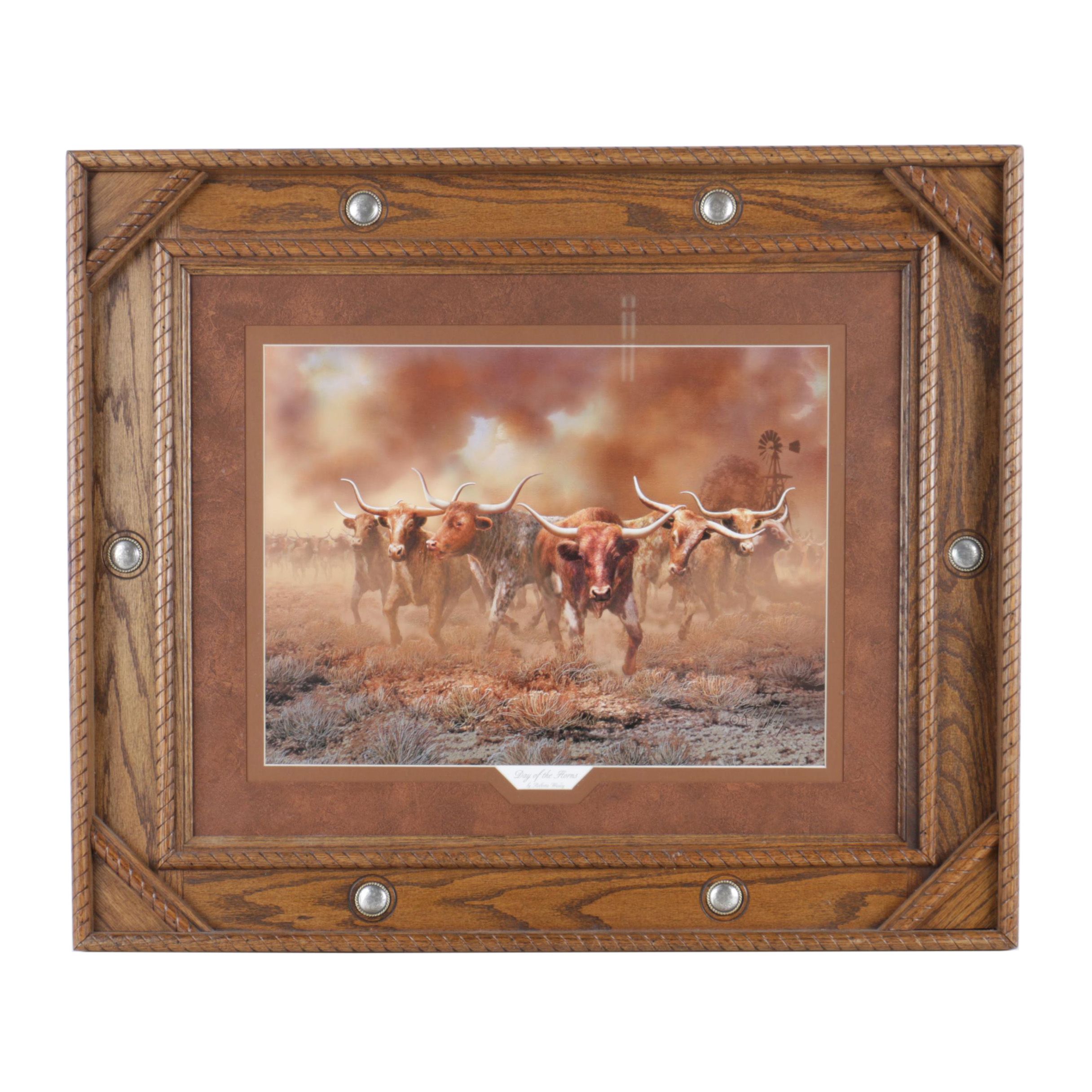 Reproduction Print After Robert Wesley's "Day of the Horns"