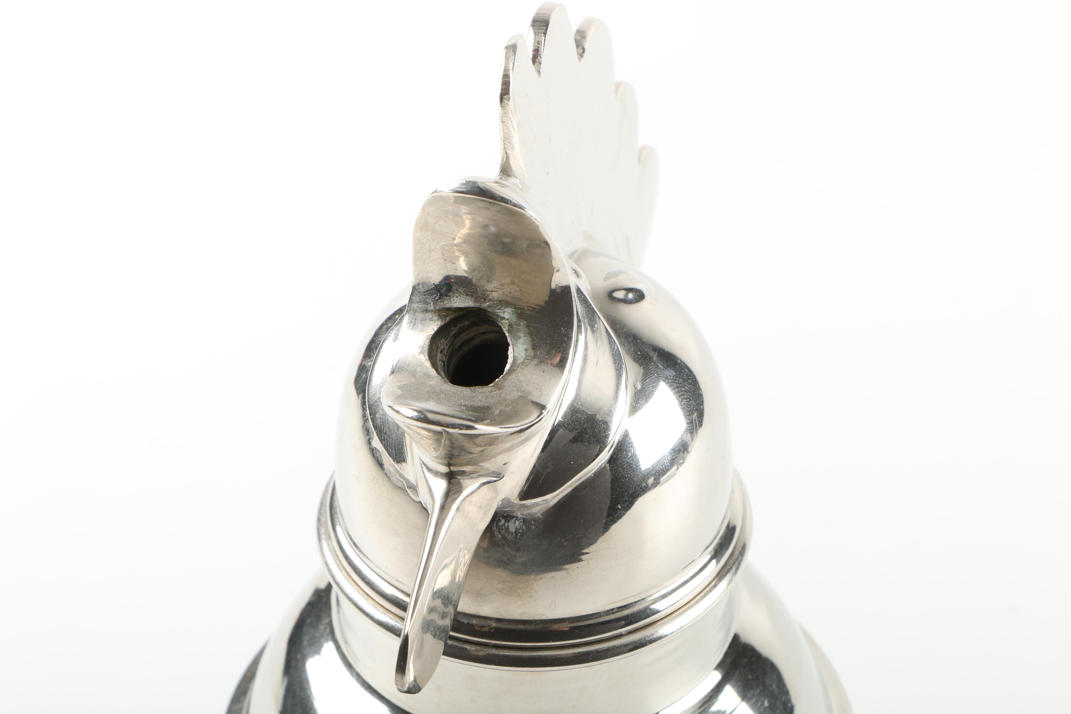 Silver Plate "Rooster" Cocktail Shaker