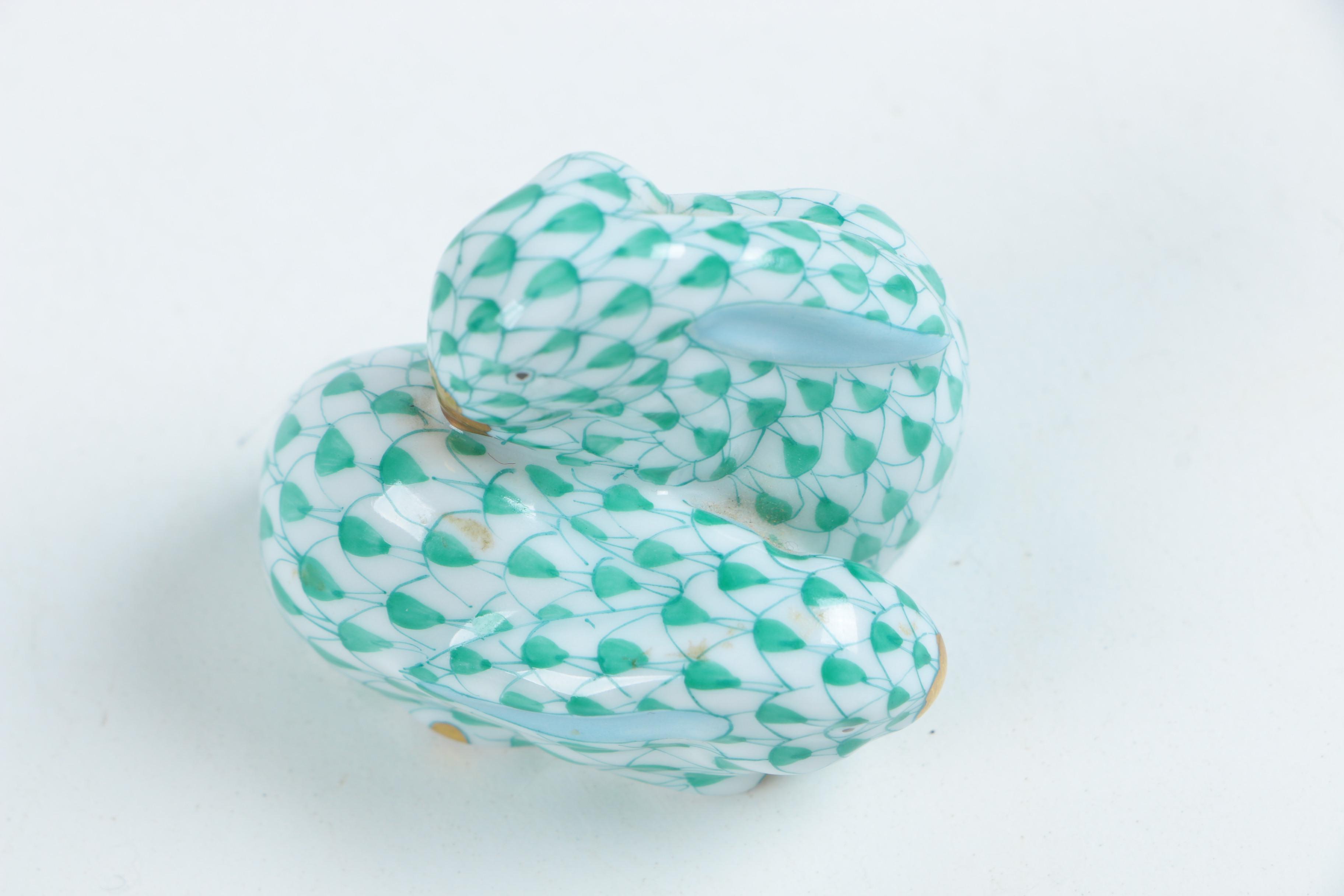 Herend Hungary Pair of Rabbits