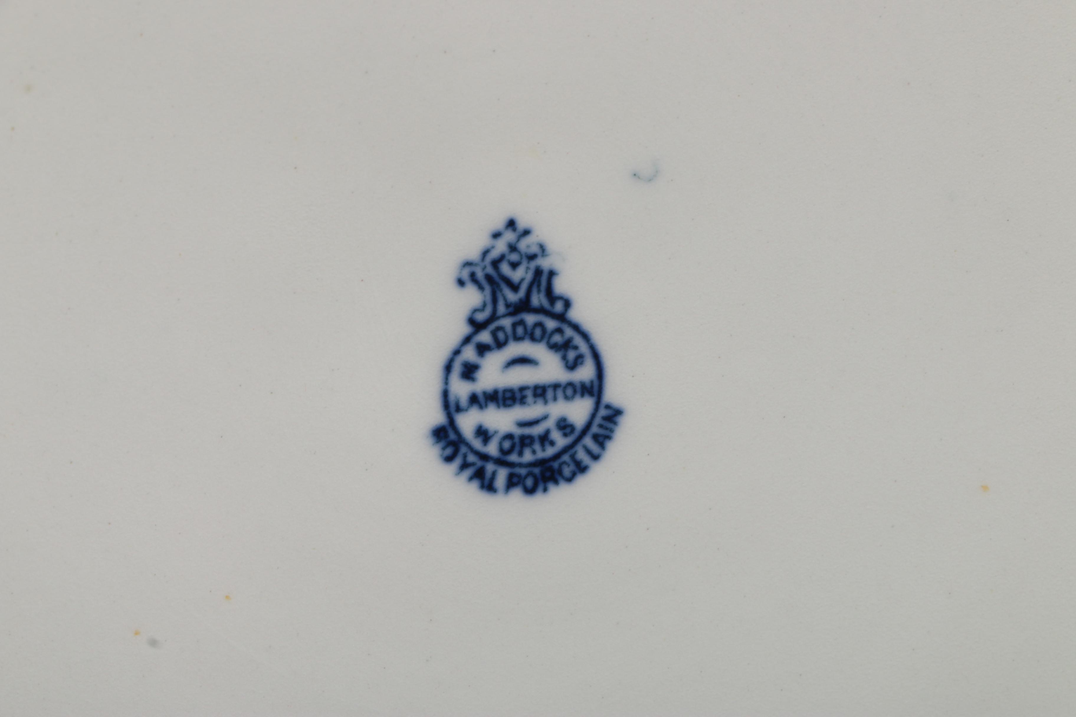 Vintage Maddocks Lamberton Works Porcelain Pitcher and Wash Bowl