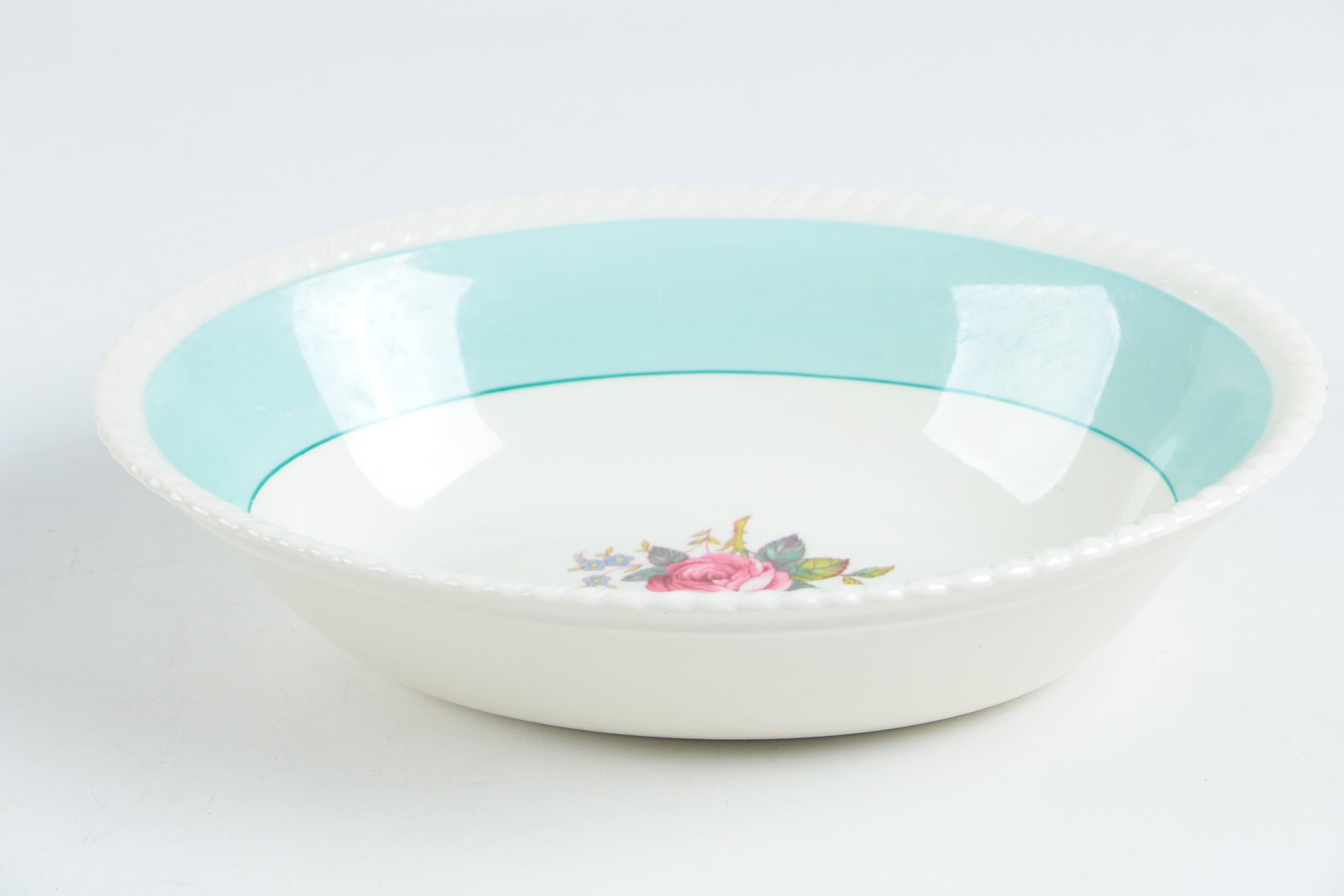 Vintage Johnson Brothers Windsor Ware Aqua and Floral Dinnerware