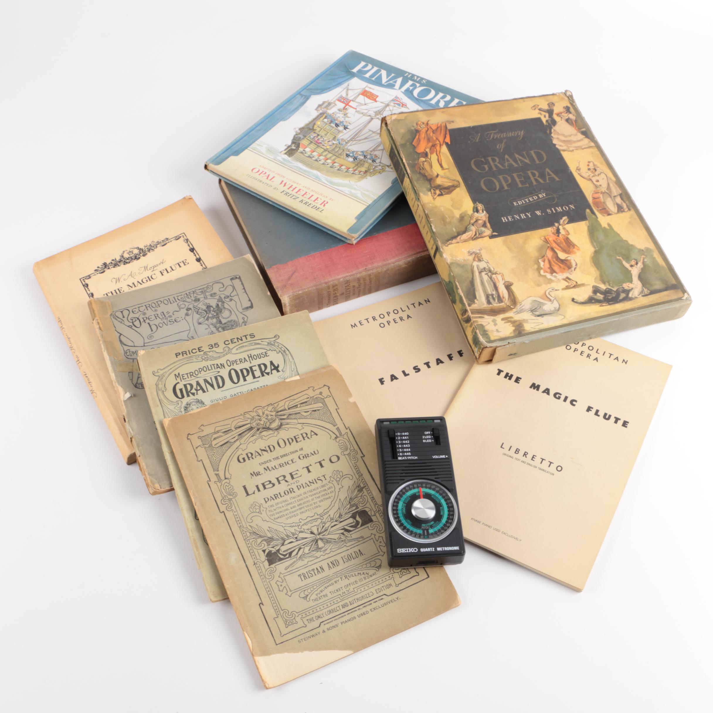 Vintage Opera Books and Libretti with Metronome
