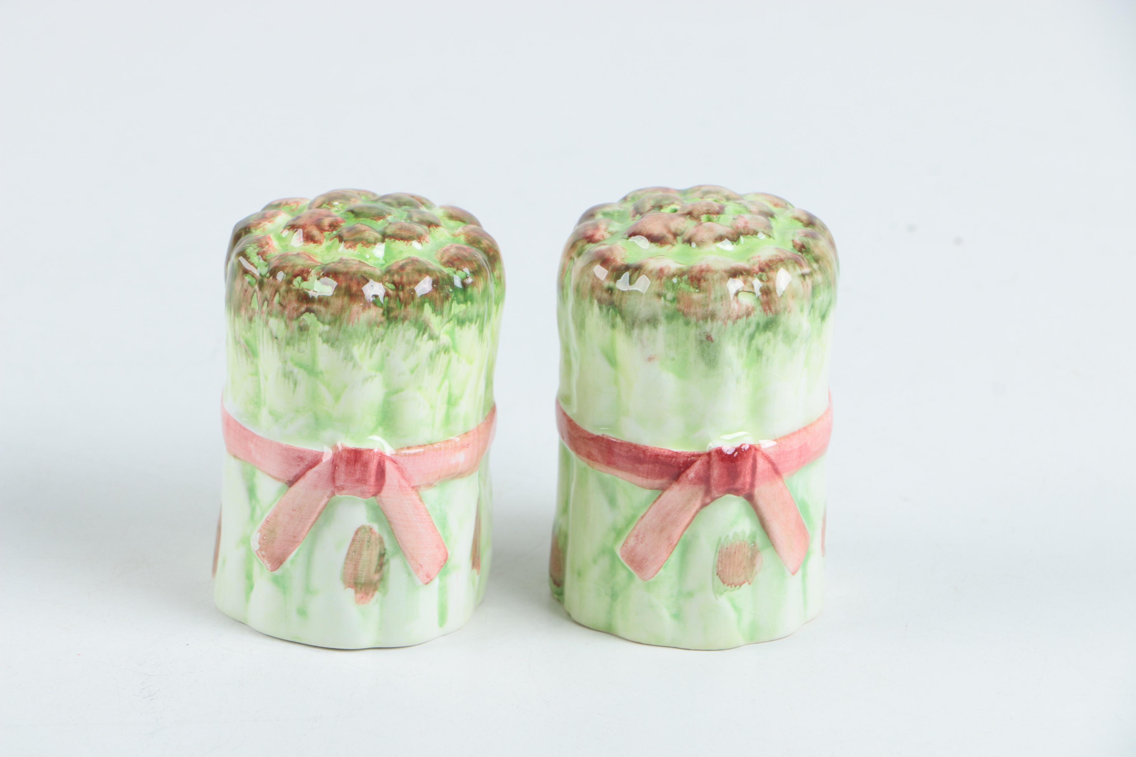 Figural Serveware with a Vegetable Motif Including Fitz and Floyd