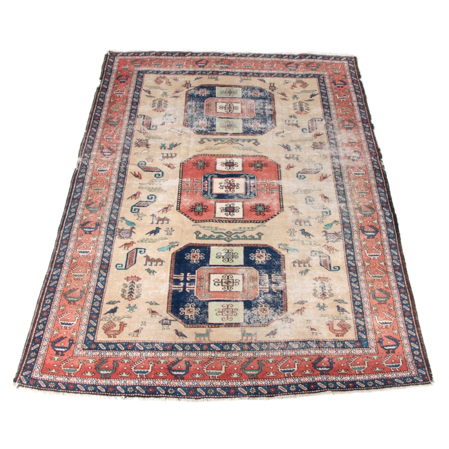 Hand-Knotted Akstafa Wool Area Rug