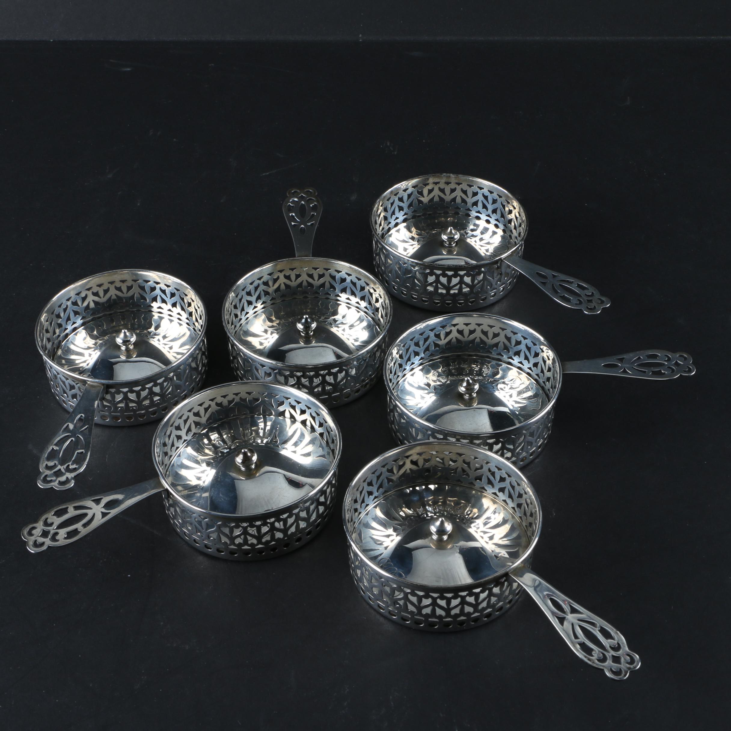 Gorham Sterling Silver Pierced Ramekin Holders with Lids