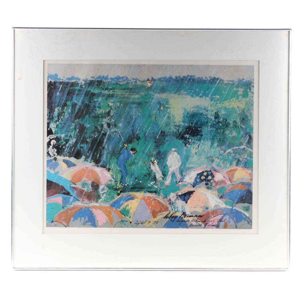 Offset Lithograph after Leroy Neiman "Arnie in the Rain"