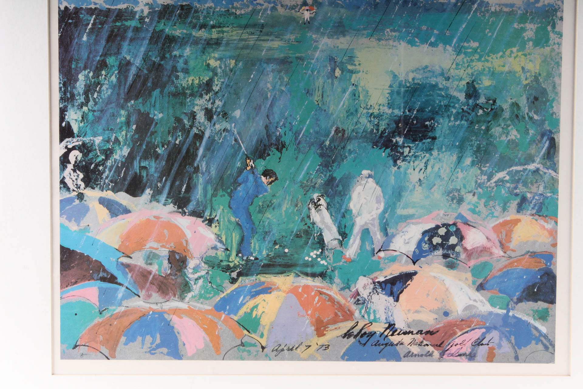 Offset Lithograph after Leroy Neiman "Arnie in the Rain"