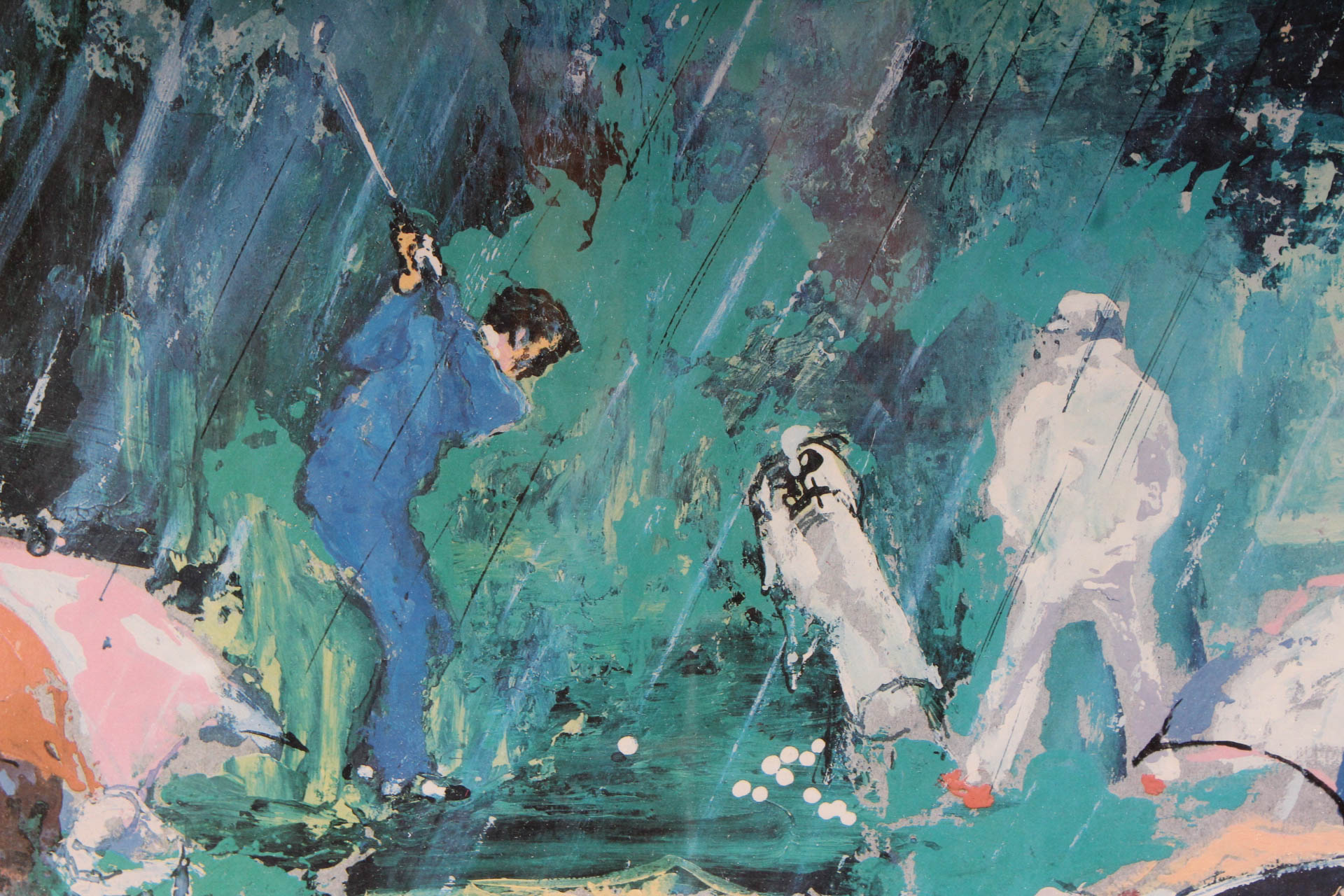 Offset Lithograph after Leroy Neiman "Arnie in the Rain"