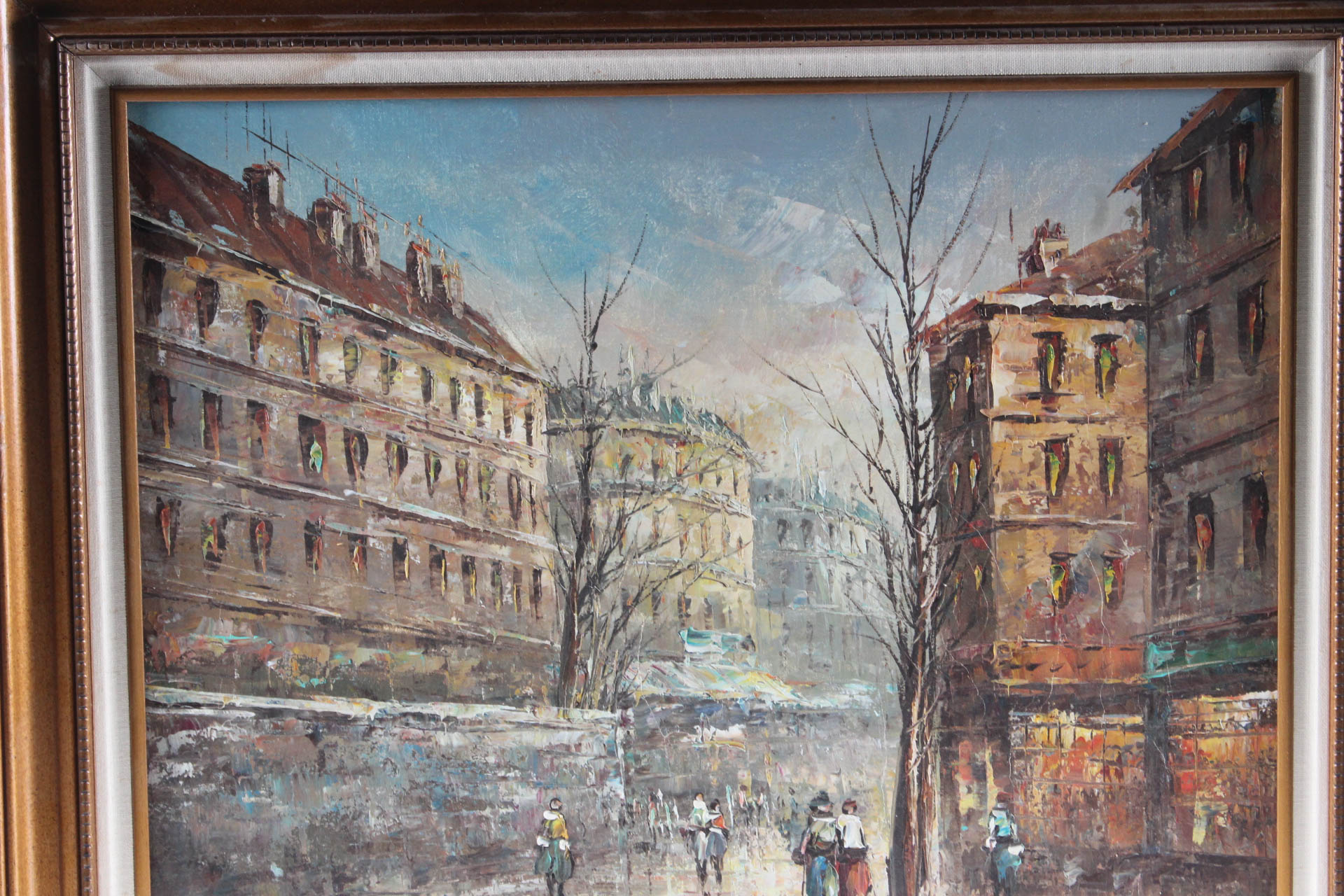 P. G. Tiele Mid Century Urbanscape Painting