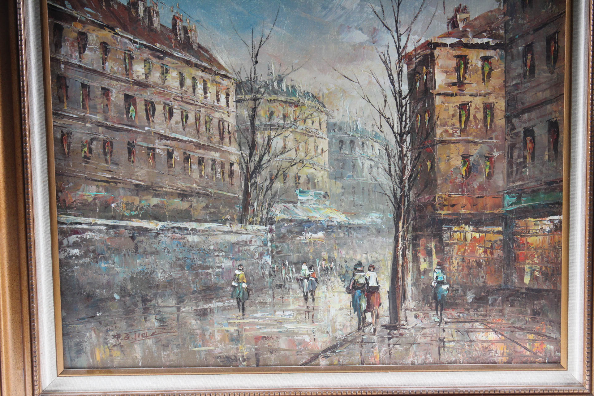 P. G. Tiele Mid Century Urbanscape Painting