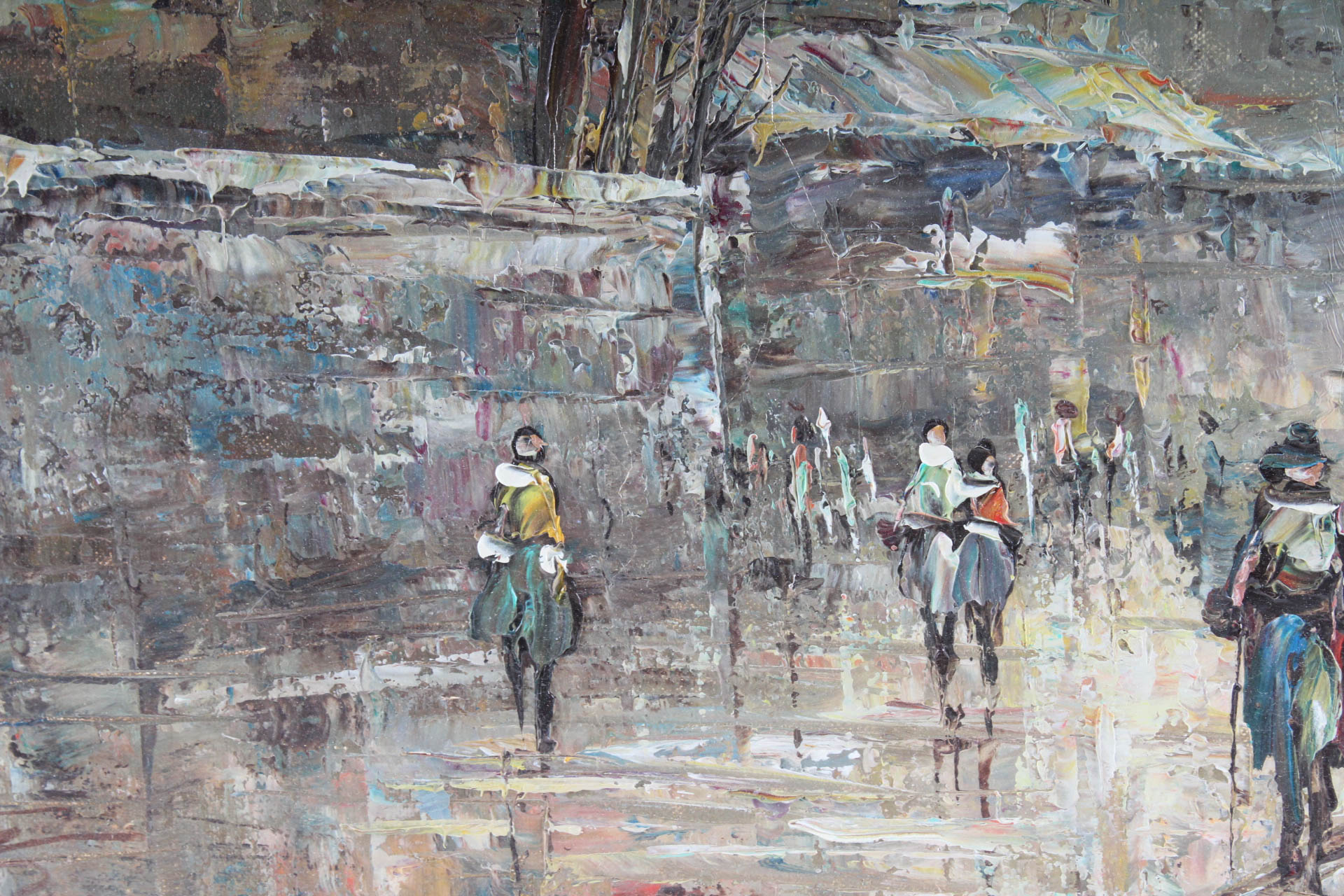 P. G. Tiele Mid Century Urbanscape Painting