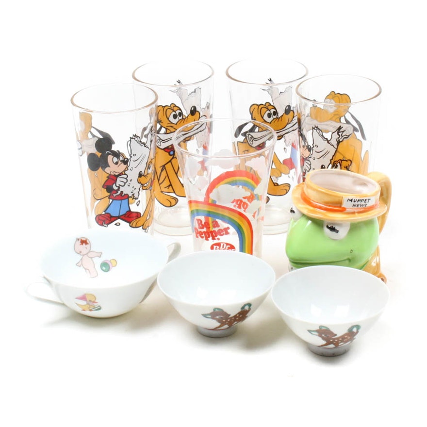 Vintage Children's Glasses and Tableware