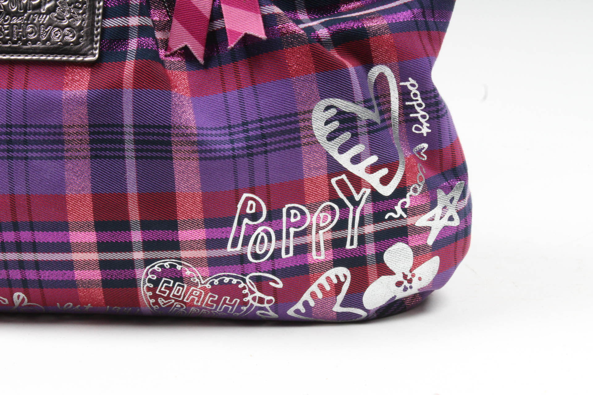 Coach Poppy Plaid Glam Shoulder Bag